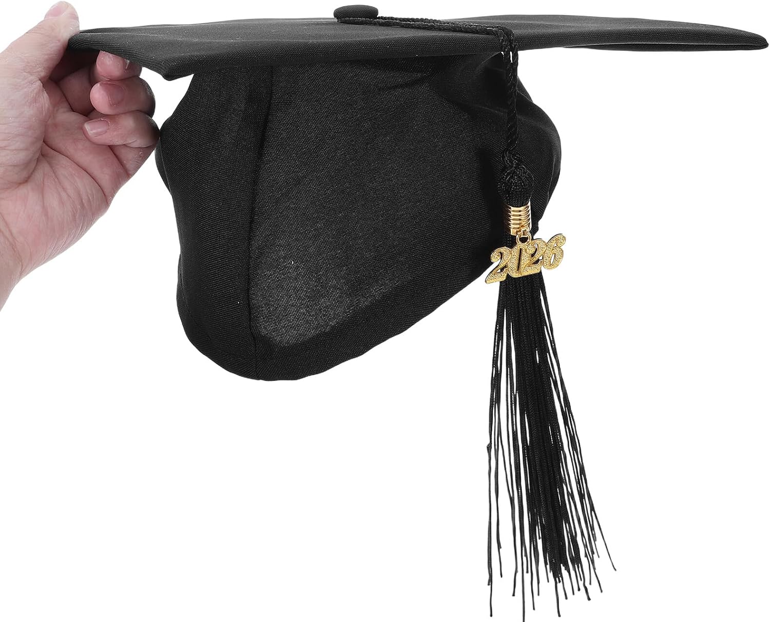 Ipetboom 2026 Black Graduation Cap with Tassel for Adults, Bachelor Ceremony Grad Hat for School Party - Image 4