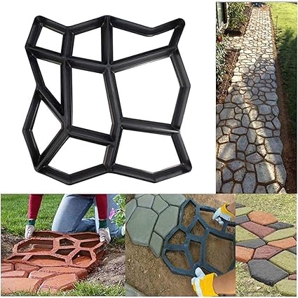 Dinbandhu Shop DIY Path Walk Maker Mold Manually Paving Cement Concrete Pathmate Stone Paving Concrete Mould Walk Way Stone Road Caminos Hormigon Tools.