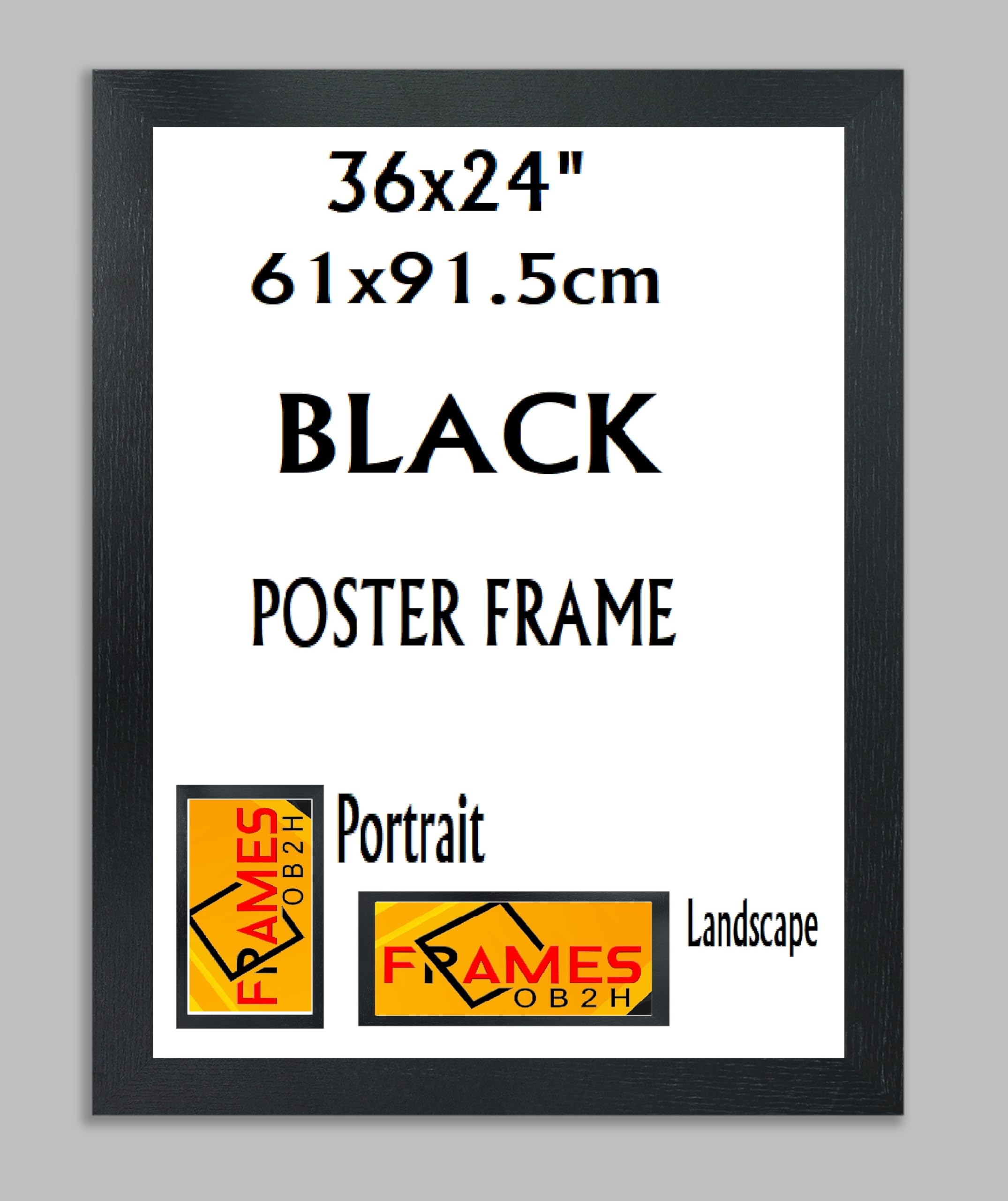 Black,Oak, Photo,Picture,Poster Frames, Portrait and Landscape Shatterproof Acrylic Glass Wall Hanging Frames (Black, 61x91.5cm(36x24))