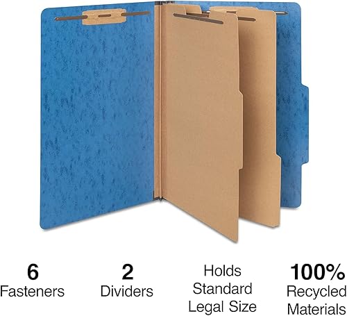 Miniatura 2 de Staples Carpeta de clasificación resistente a la humedad, 2 divisores, expansión de 2.5 pulgadas, tamaño legal, azul oscuro, 20caja (ST614642-CCVS)