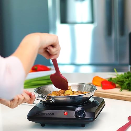 Miniatura 6 de Ovente - Quemador eléctrico infrarrojo individual de 7 pulgadas, placa de cocina de vidrio de cerámica con control de temperatura de 5 niveles y