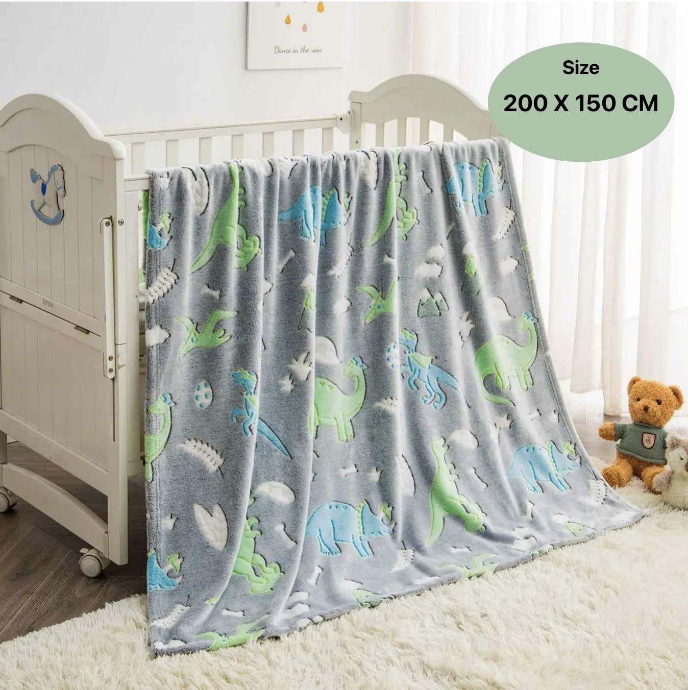 DEV BLOOMS Glow in The Dark Blanket for Kids Teens Boys Girls Soft Fluffy Lightweight Throw Blanket for Bed Sofa Travel 1