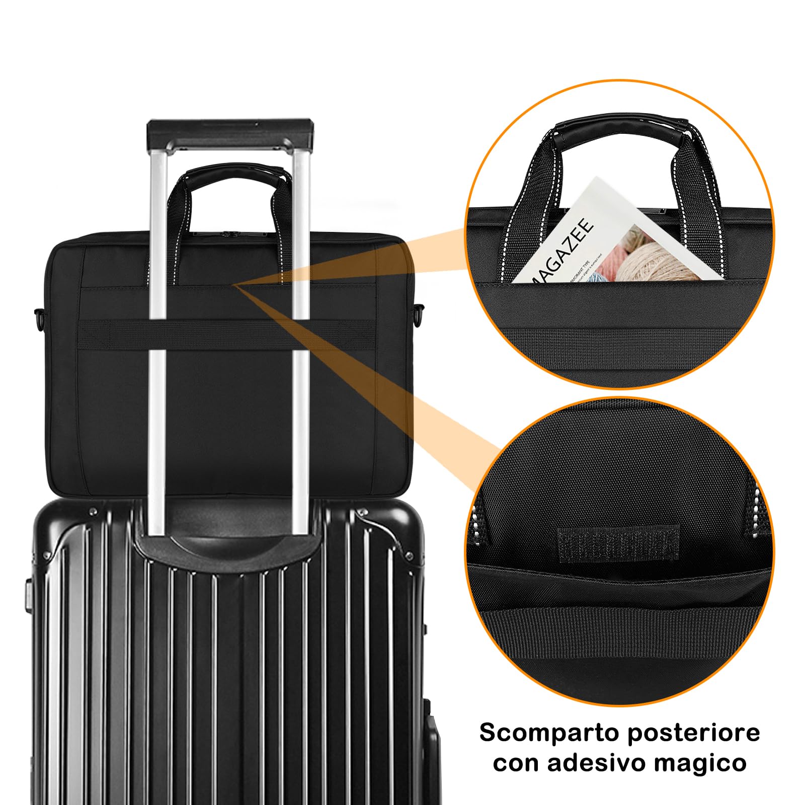 Alfheim Borsa per Laptop 17-17.3 pollici Impermeabile Borsa | Protettiva Messenger con Tracolla Regolabile, Borsa a Tracolla Multifunzionale per gli Uomini Donne di Viaggio/Affari (Nero)