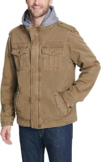 mens Washed Cotton Hooded Military JacketCotton Lightweight Jacket