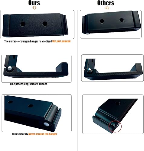 Miniatura 5 de Ganchos para pistola, estantes plegables para interior con acolchado, excelente para colgar o almacenar cualquier pistola larga, escopeta, rifle,