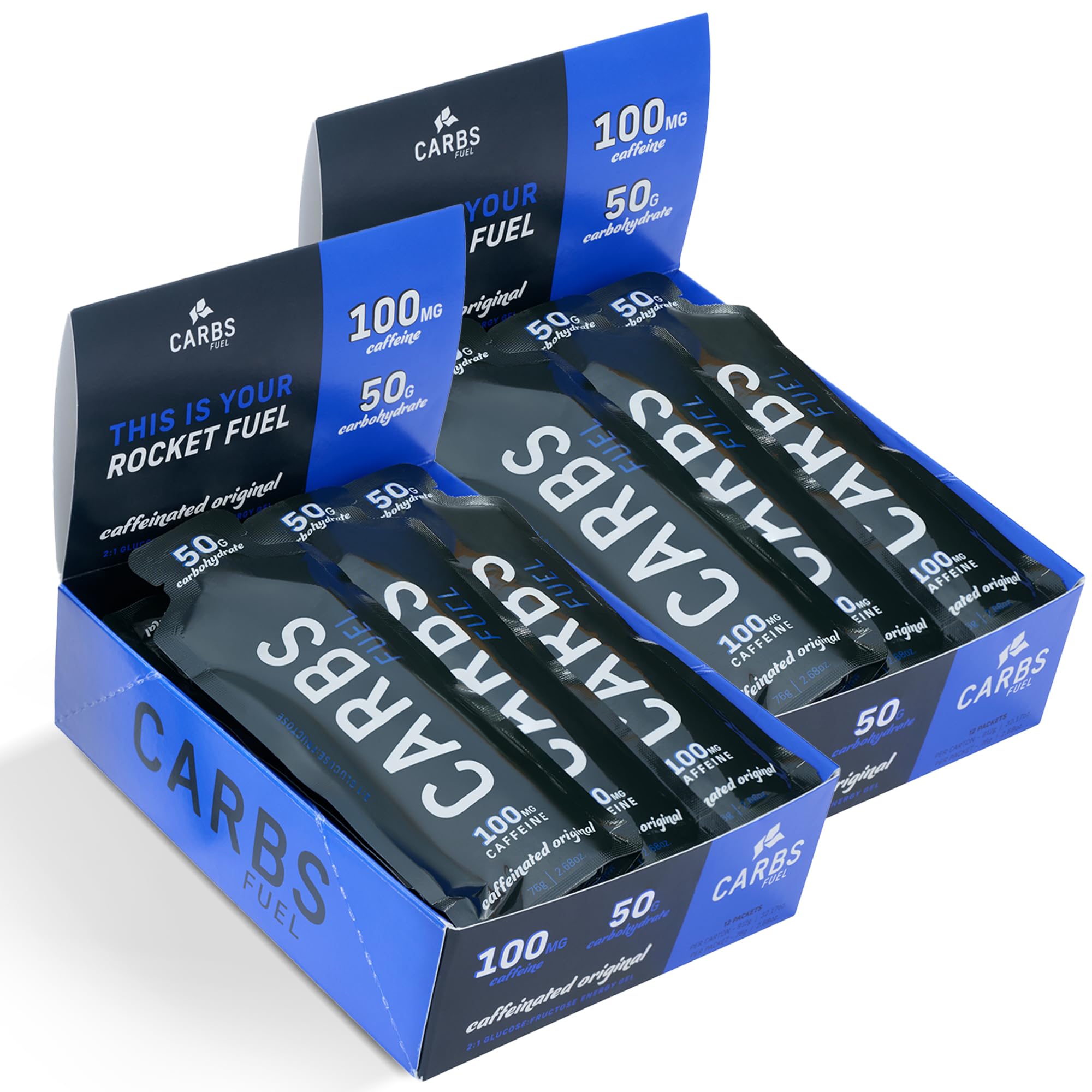 Amazon.com: Carbs Fuel Caffeinated Original 50g Energy Gel Pack of