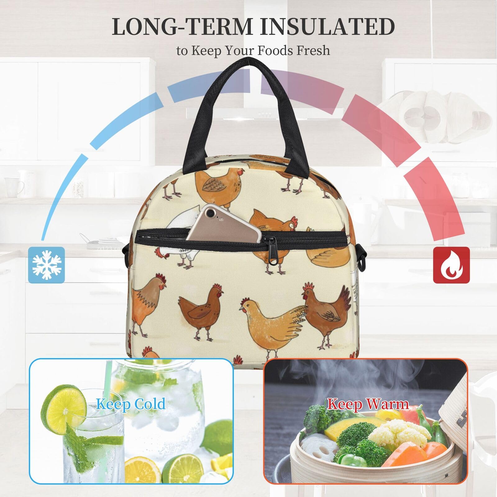 Borsa Termica Per Pranzo A Forma Di Pollo, Isotermica Con Tracolla, Per Bambini E Adulti, Per Scuola E Picnic