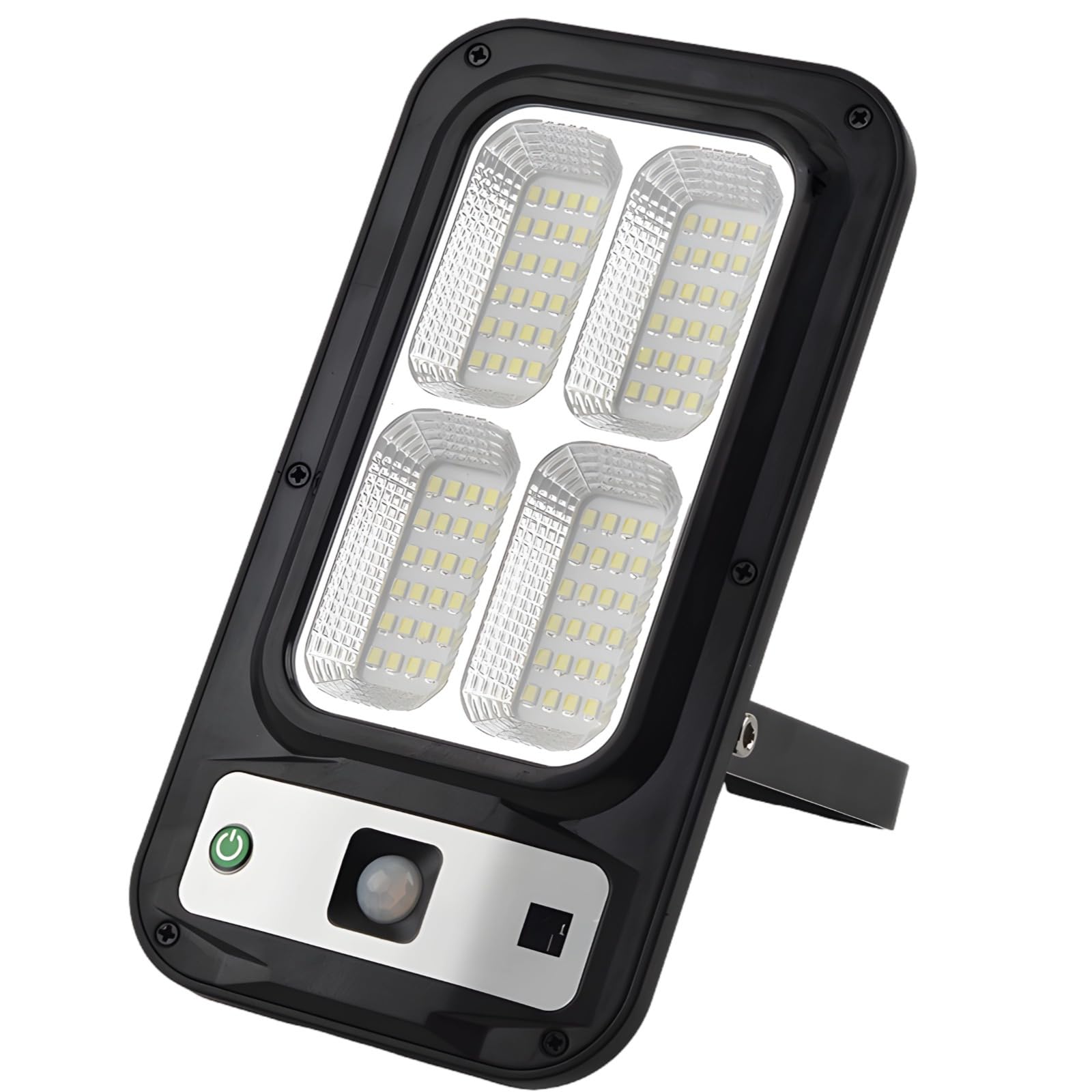 Motion Sensor Solar Street Lights for Outdoor, Led Pathway Lamp with Remote Control, Stainless Steel & Abs, 4-Row Led Lights, Simple Installation