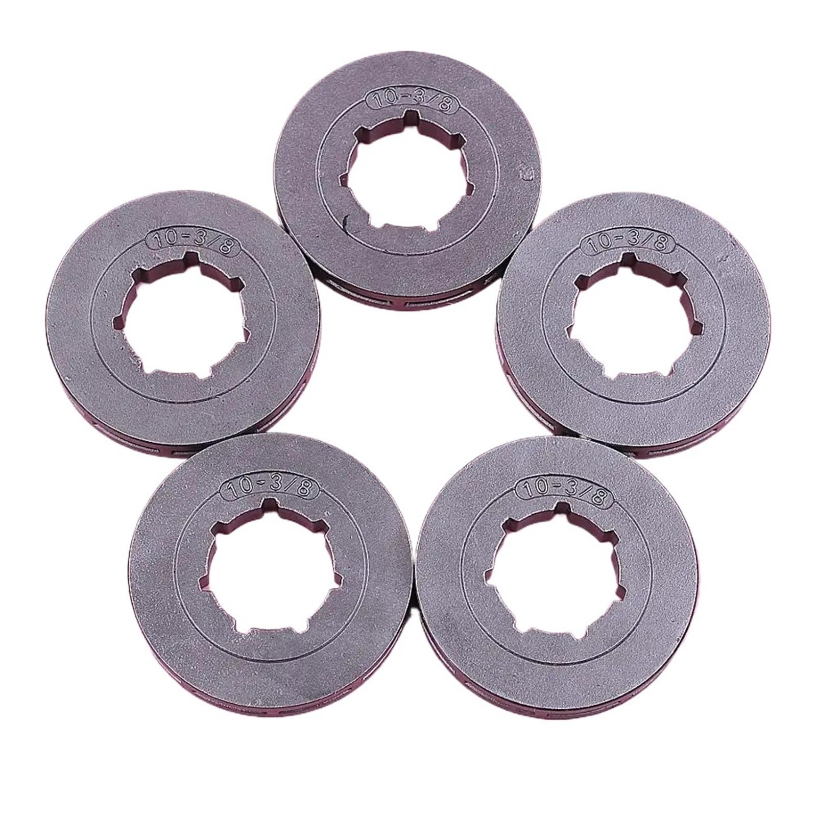 Lote de 5 piñones for motosierra STI 064, 066, 070, 080, 084, 088, 090, MS640, MS660, MS720 y 880, de 3/8", 10 dientes, orificio interior estándar de 22 mm.