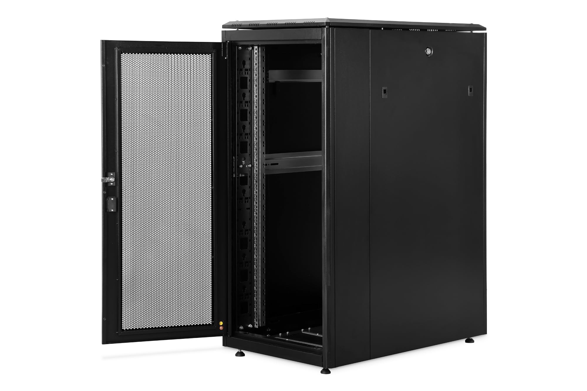 DIGITUS Szafa serwerowa – 19 cali 26 U – 60 x 100 cm – seria Unique Server-N – nośność 1200 kg – głębokość użytkowa 943 mm – perforowane drzwi stalowe – czarna