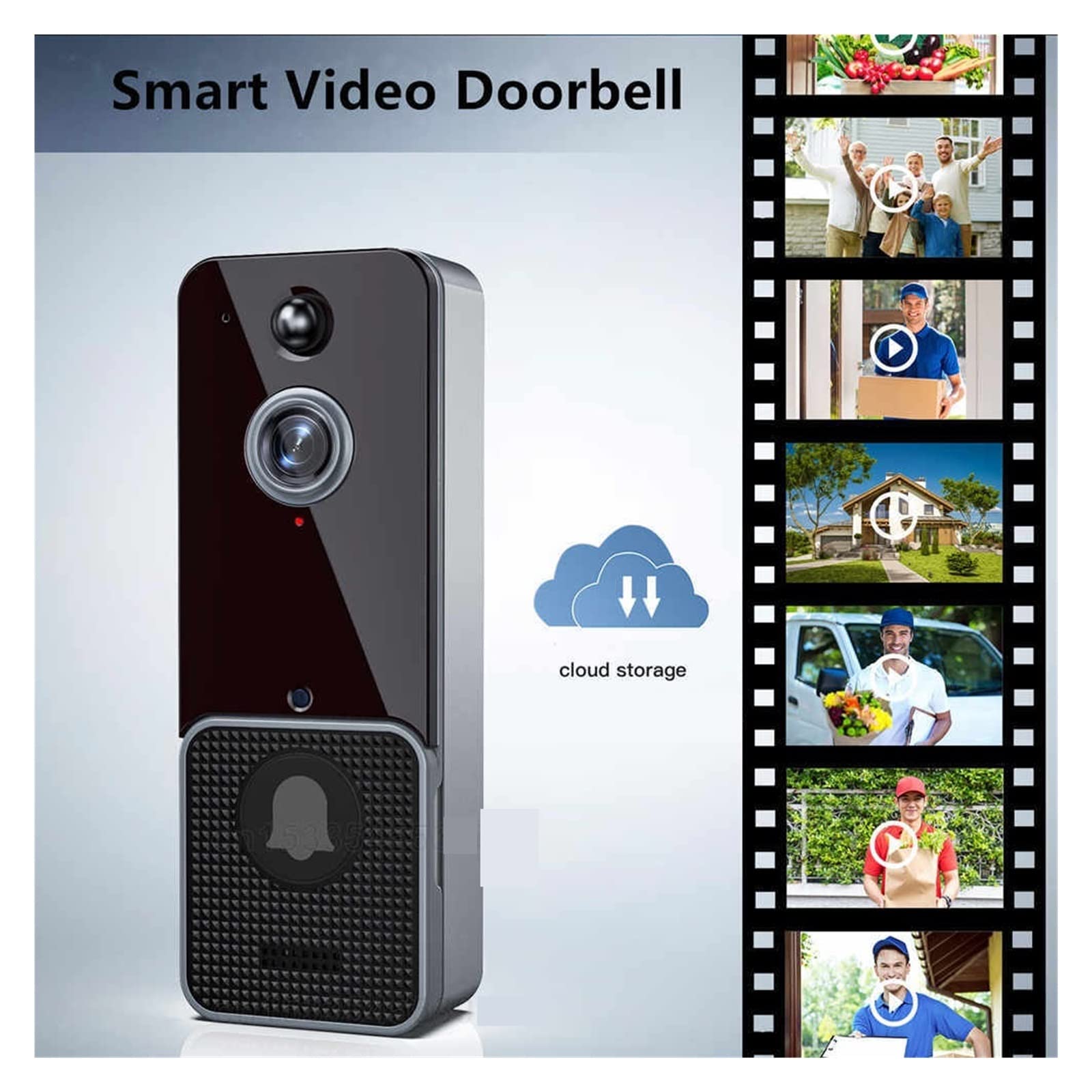 Videoportero con cámara de alta definición, Timbre de vídeo inalámbrico inteligente, intercomunicador Visual Digital, WIFI, timbre de puerta, portero electrónico impermeable, cámara de seguridad for e