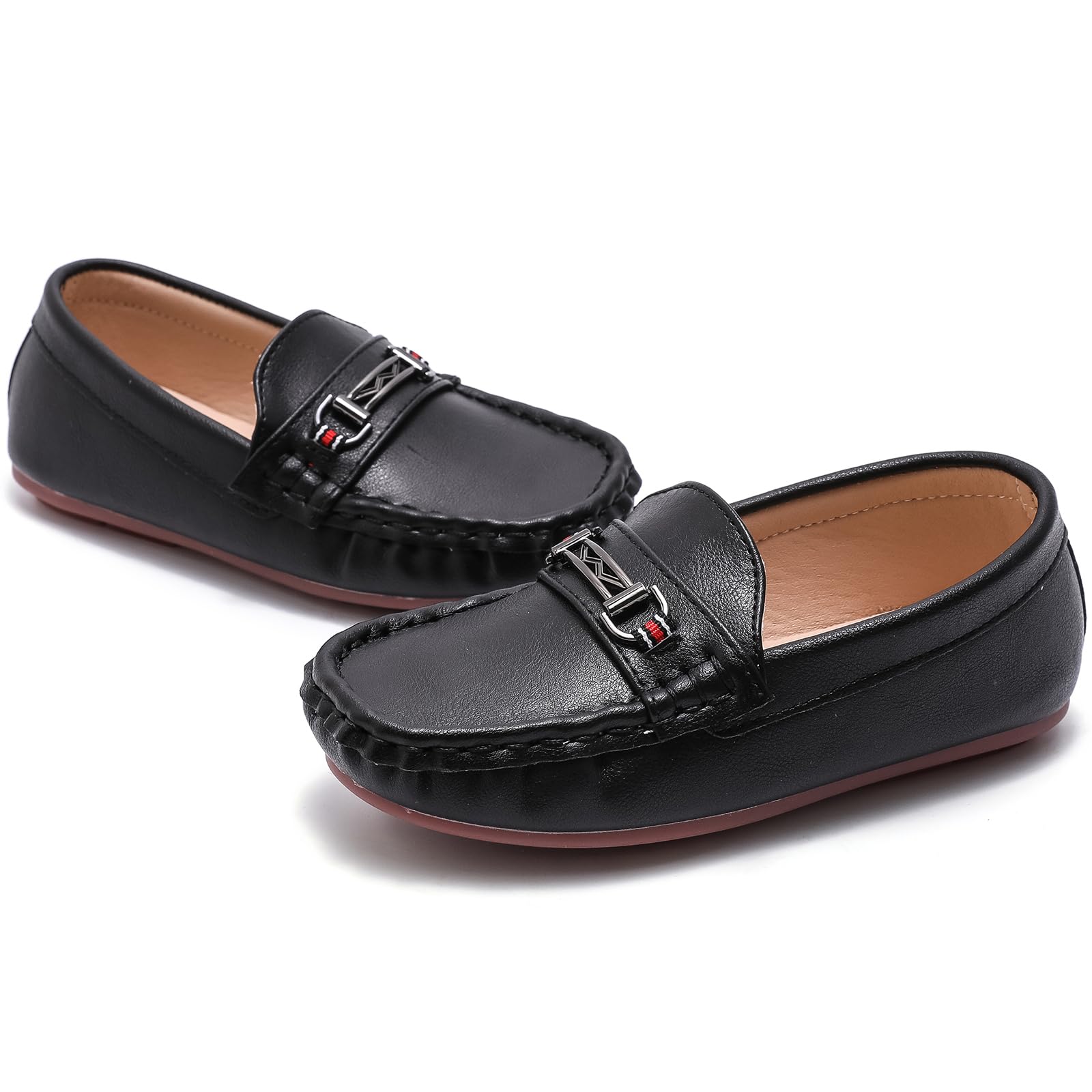 WUIWUIYU Garçon Fille Slip on Penny Loafer Confortable Décontracté L'école Plates Mocassins Chaussures habillées pour l'école