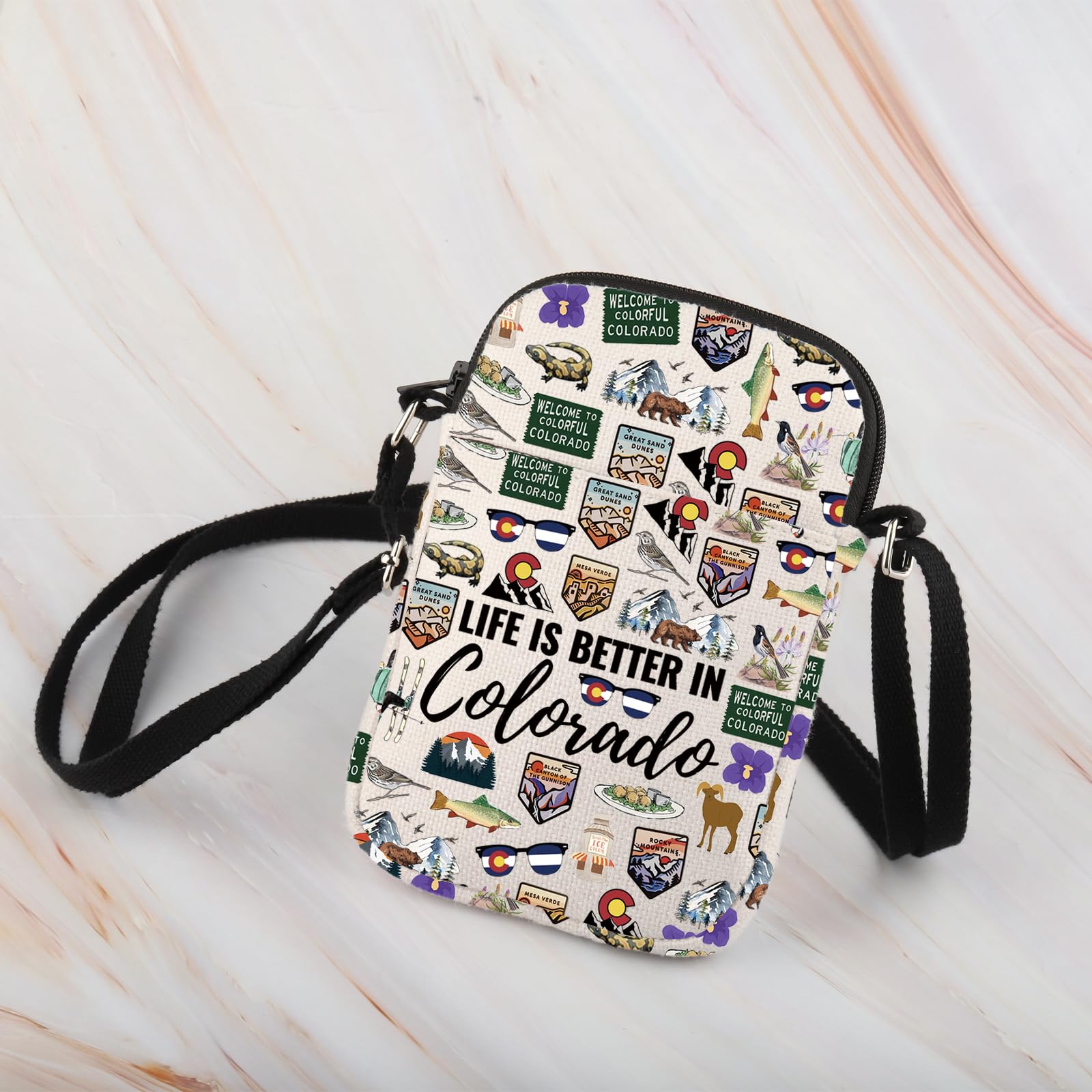 WCGXKO Colorado Travel Trip Gift Life Is Better In Colorado Crossbody Bag Colorado Vacation Souvenirs