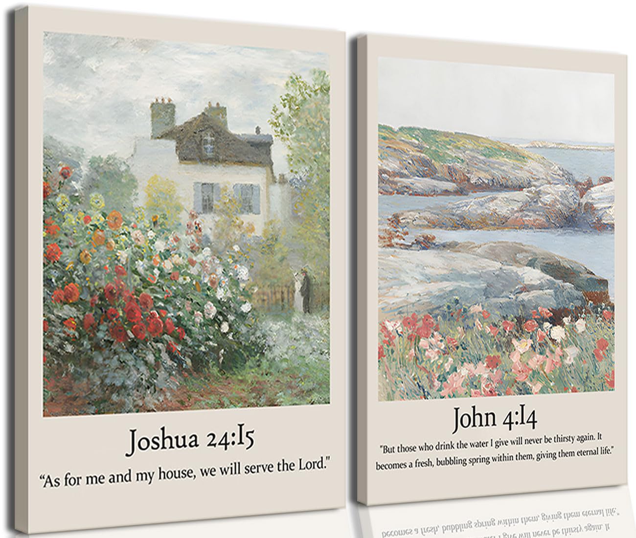 Amazon.com: Framed Bible Verses Wall Decor Set of 2 Christian Jesus ...