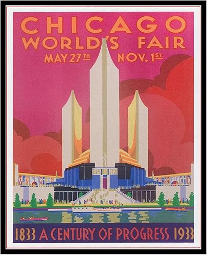 Poster Master Póster de Chicago Worlds Fair 1933 Impresión Art Deco Póster de viaje retro Póster de arte de pared sin marco de 8 x 10 pulgadas Poster Master Póster de Chicago Worlds Fair 1933 Impresión Art Deco Póster de viaje retro Póster de arte de pared sin marco de 8 x 10 pulgadas
