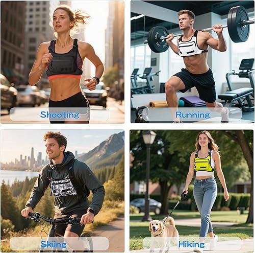 Miniatura 6 de KINGSLONG Bolsa de pecho ligera, resistente al agua para correr, negro,