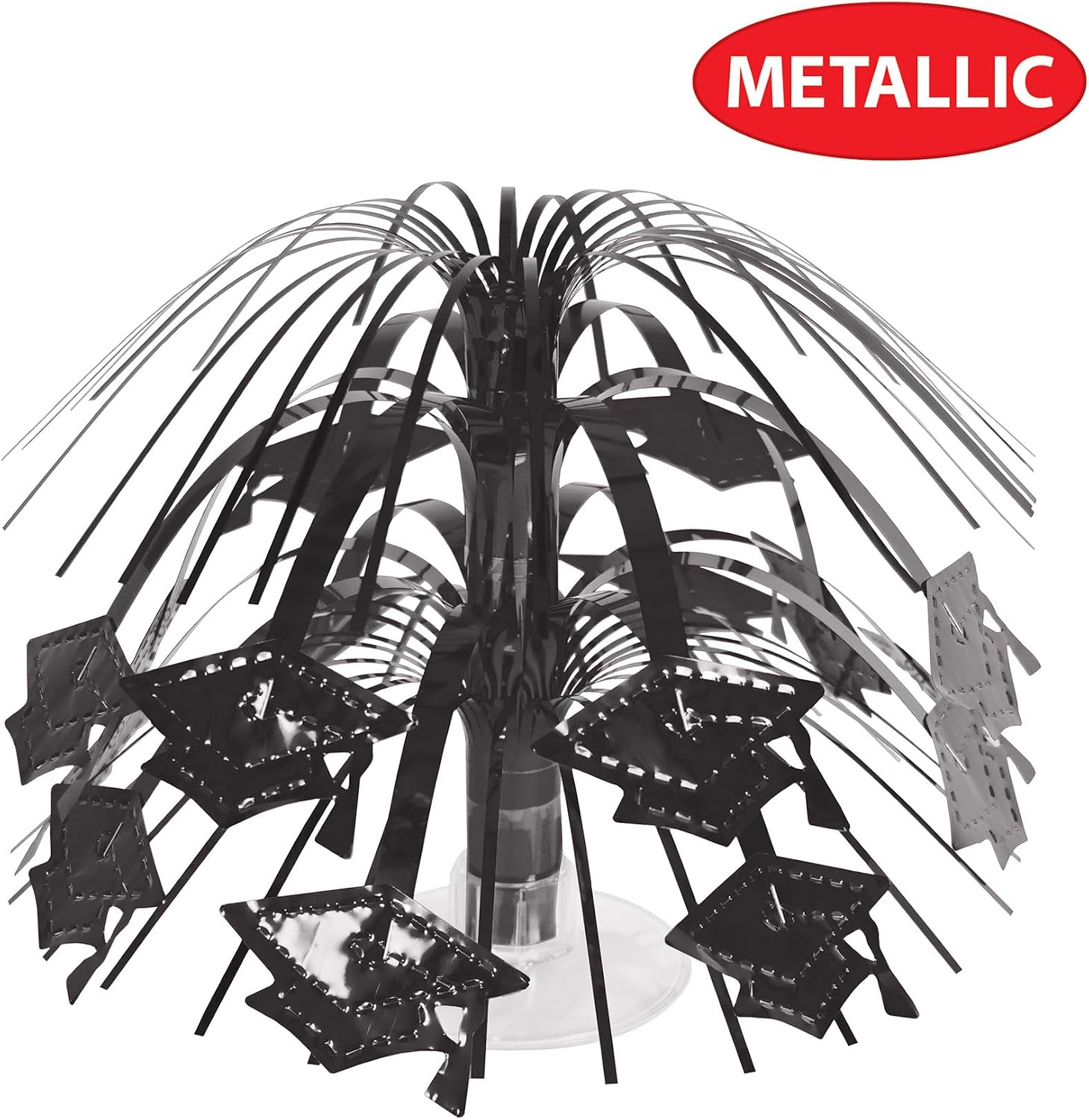 Beistle Black Grad Cap Mini Cascade Centerpieces 4 Pack Graduation Decor image 5