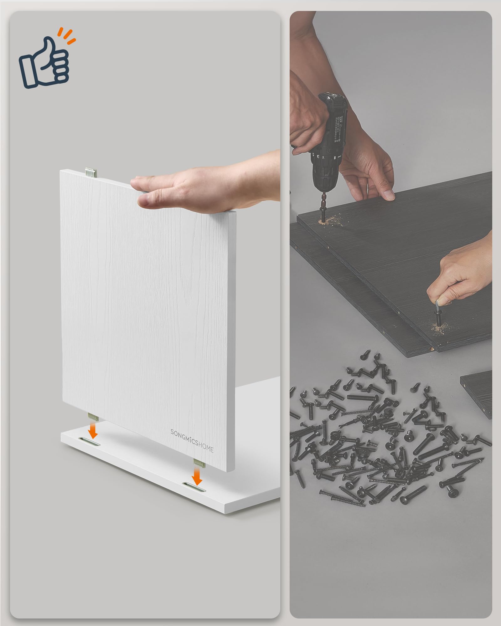 SONGMICS Home Szafka łazienkowa Mirror, technologia beznarzędziowa, superszybki montaż bez użycia narzędzi, lustro łazienkowe, regulowane półki, nowoczesne, 15 x 60 x 55 cm, Snow White BBC114WE01