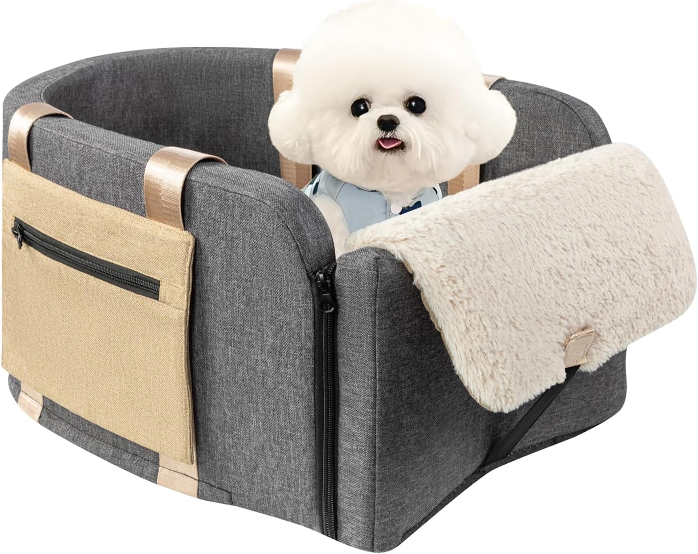Large Console Dog Car Seat - Truck Dog Booster Seats for Big Console Vehicles Large Space for Dogs UP to 18lbs, Pretty Sturdy Pet Car Seat Designed for Pickup and Trucks Pickup Console Dog Car Seat