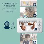 Babysense 5" HD Sans objet WiFi Moniteur de bébé à écran partagé, moniteur de bébé vidéo avec 2 Caméras et Audio, Lumière de nuit, 1000ft Gamme, Audio à deux voies, 4X Zoom, vision nocturne, 4000mAh pile