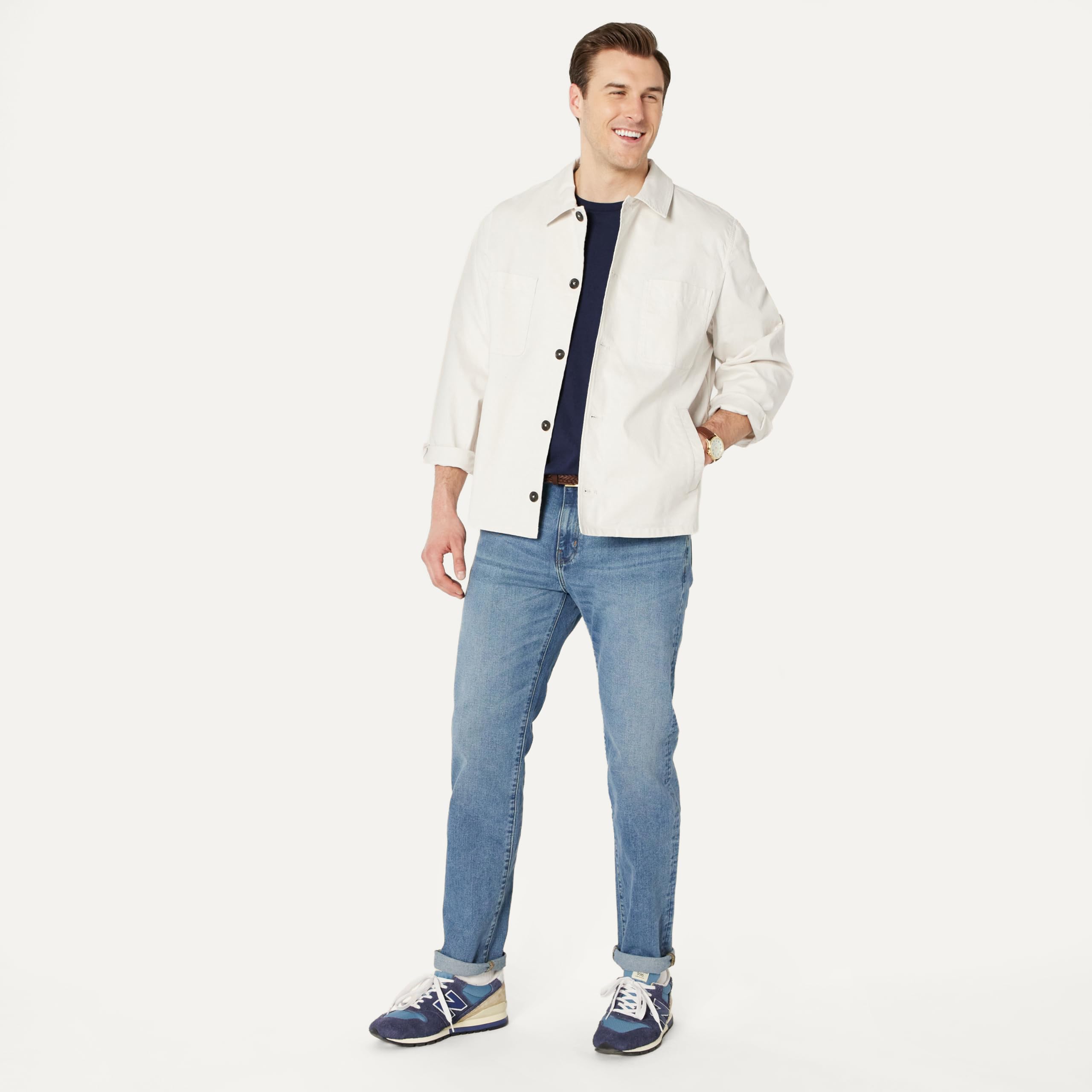 Amazon Essentials Uomo Giacca Pratica in Cotone Elasticizzato con vestibilità Comoda