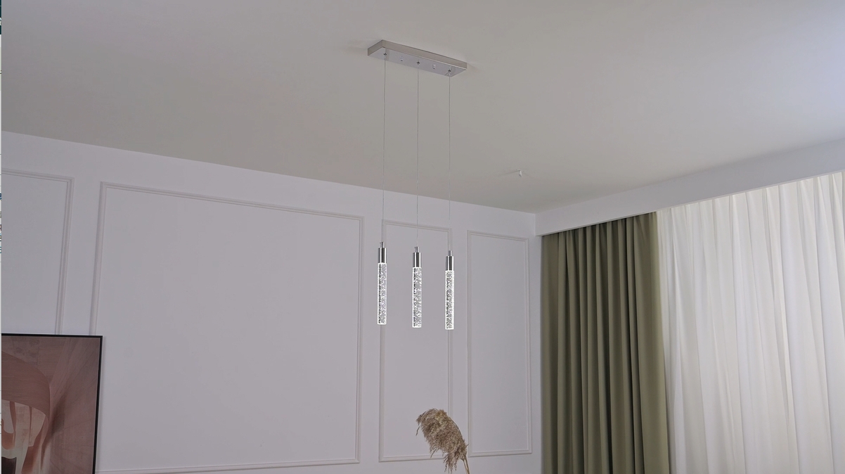 Image of Kitchen Island Lighting Modern Light Fixture Kitchen Island Pendant Light Dimmable LED Chrome Mini Pendant Lighting Dinning Room Living Room Chrome Pendant Lights(3-Light)