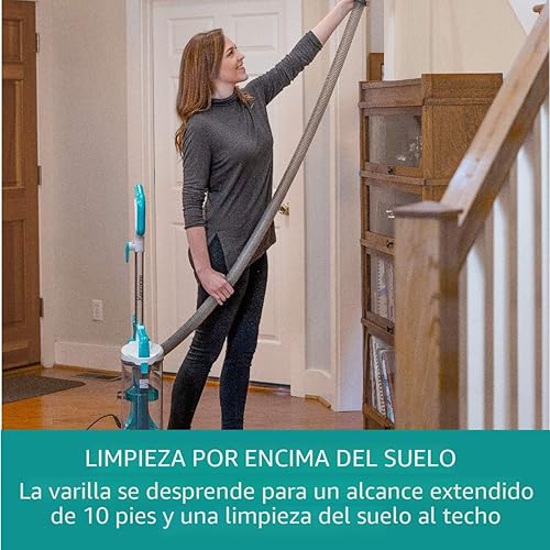 Vista 3 de Kenmore Aspiradora Vertical sin Bolsa de 2 Motores con Potente Succión Liviana Limpiadora de Alfombras con Manguera de 10', Filtro HEPA, 2 Verde