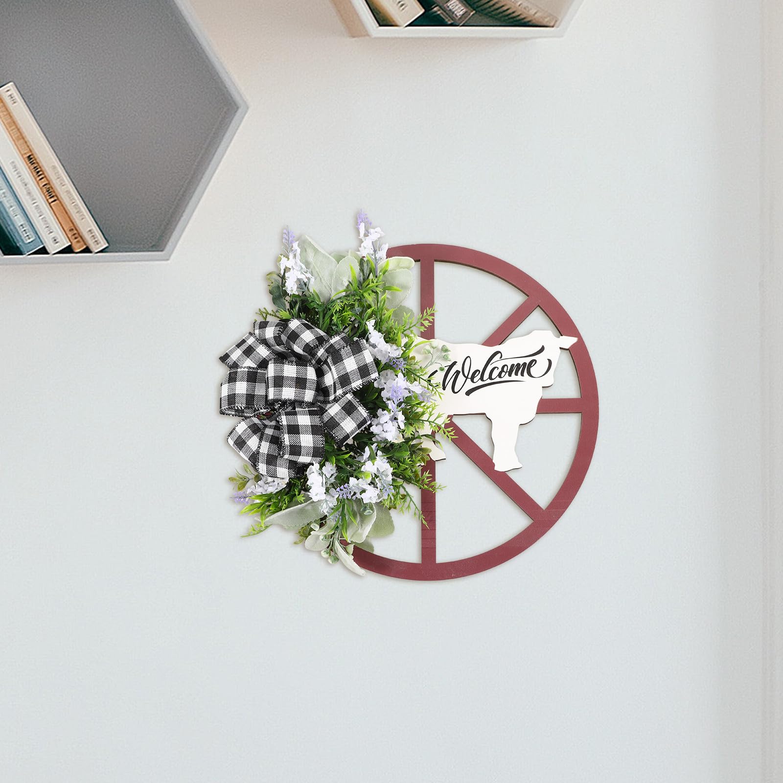 Frühlingskranz Türkranz und Kunststoff mit Realistischem Design für Outdoor Dekoration ohne Gießen und Schneiden für Hochzeit und Haus