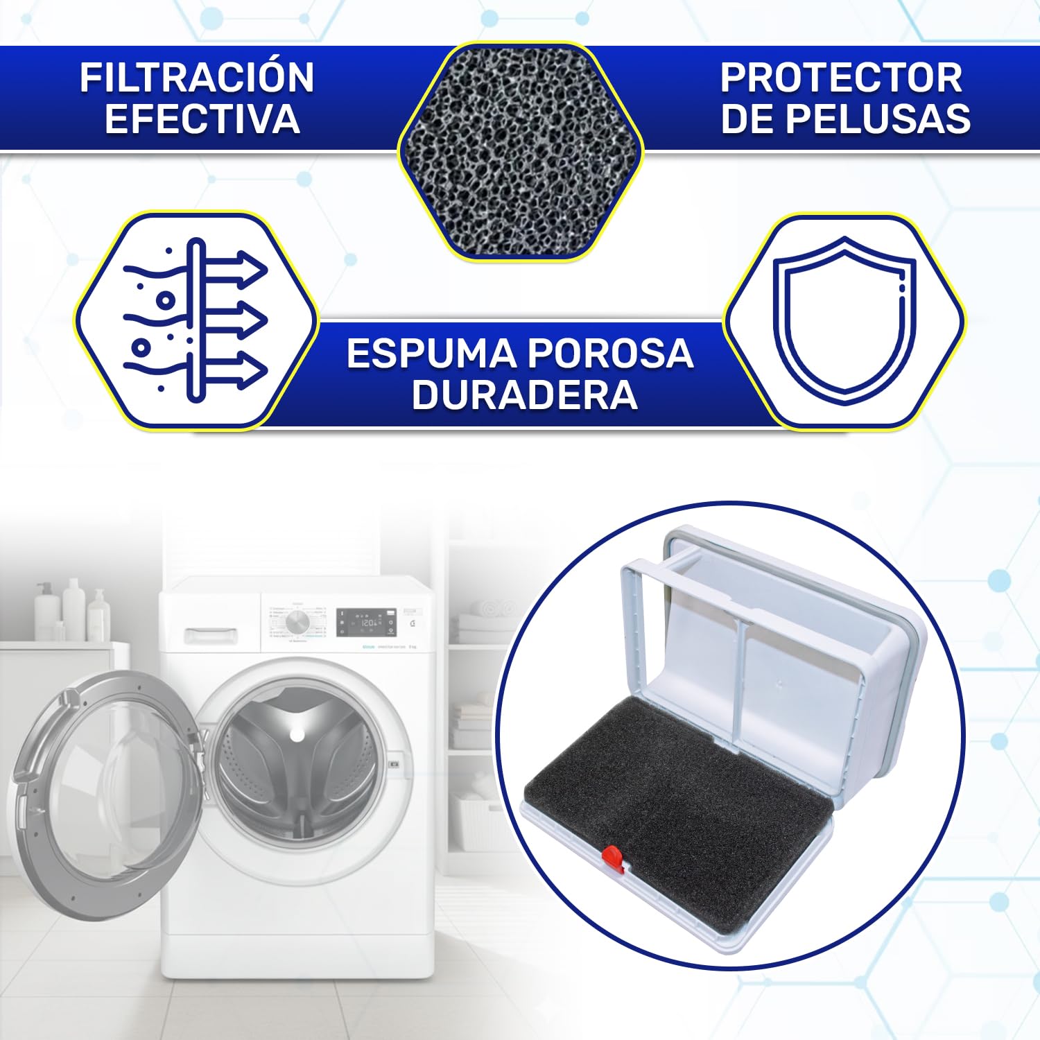 Filtro para Secadora de Ropa Soporte 272mm 2977430600 2964840100 para Beko | C00874382 para Whirlpool para Indesit - Garantía de 10 Años - MONTERAL