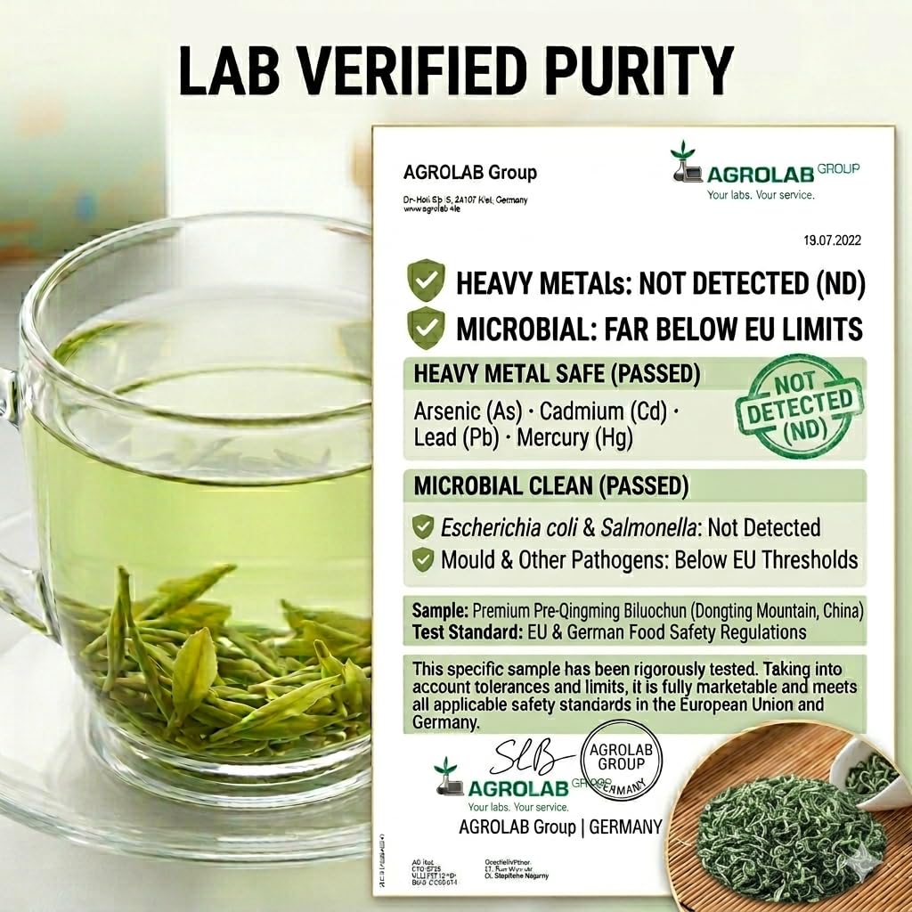 JQ 2026 Mingqian Biluochun Green Snail Spring Tea Loose Leaf | Pre-Qingming Chinese Green Tea from Suzhou Dongting Mountain | Tightly Spiraled Whole Leaf | Chinese Green Tea Gift | 3.5oz (100g)