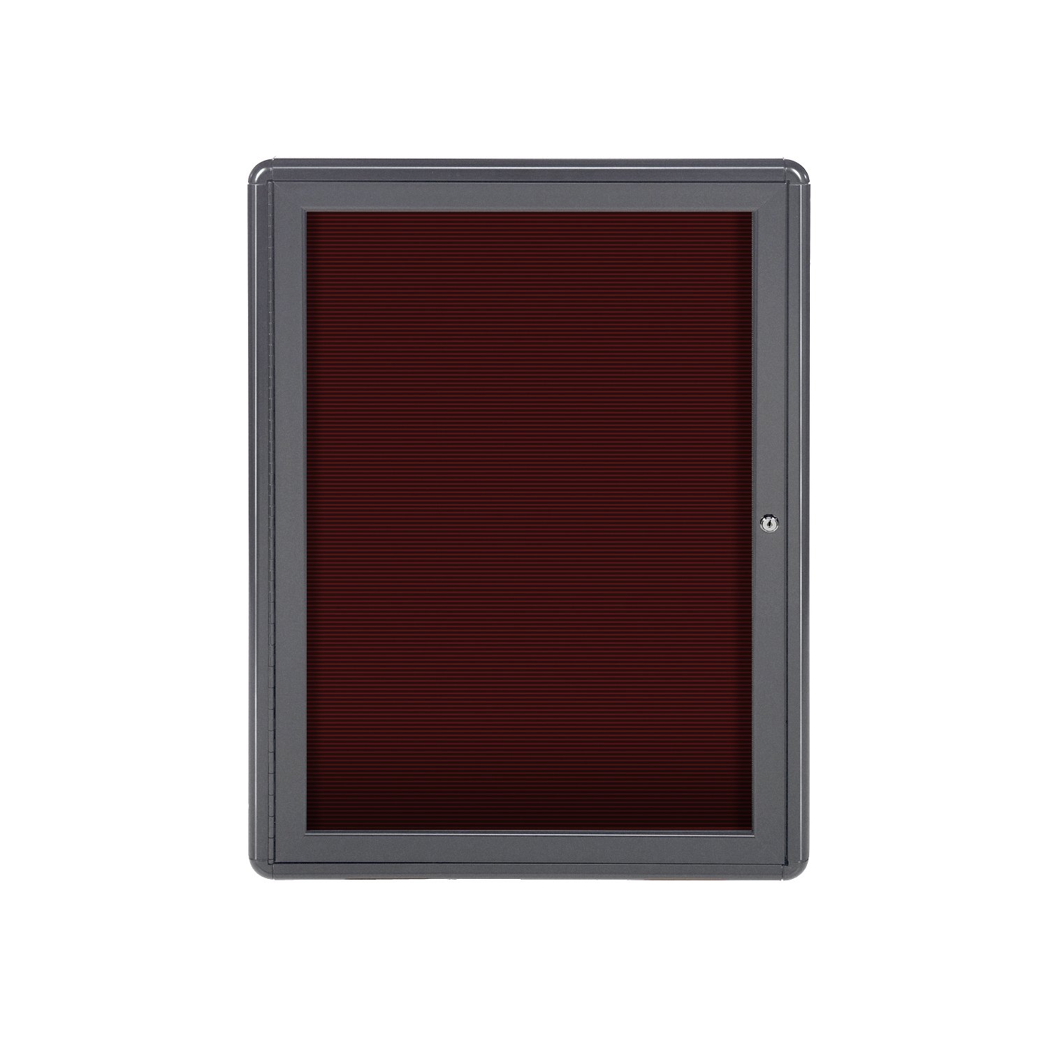 Ovation 1-Door Aluminum Frame Felt Wall Mounted Letter Board, 3' H x 2' W Surface Color: Burgundy, Frame Finish: Grey