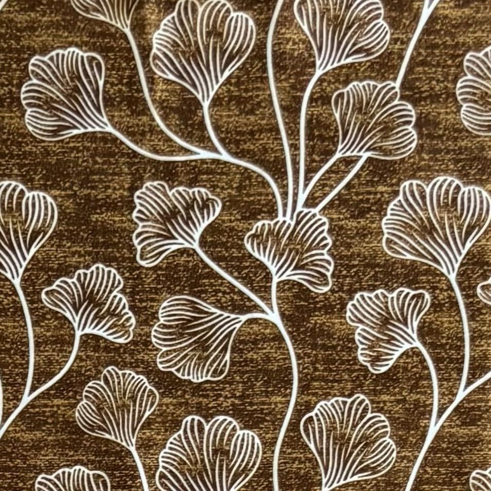 Image of Home Sizzler Ginkgo Leaf Eyelet Polyester Semi-Transparent Long Door Curtains - 9 Feet, Pack of 2, Beige