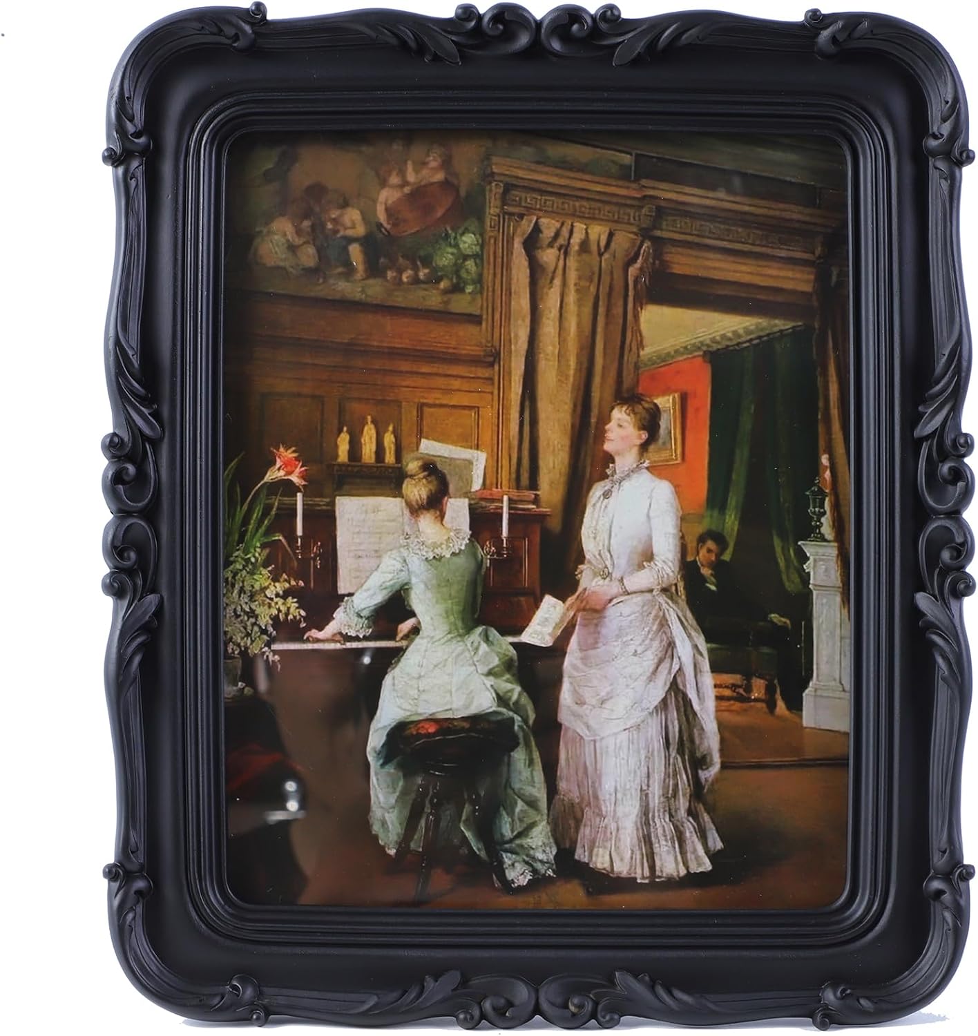 Vintage Picture Frames 8x10 Ornate Black Antique Picture Frames with Glass Front for Wall Mount or Tabletop Gallery Wall Decor Victorian Home Decor with Floral Design,Black