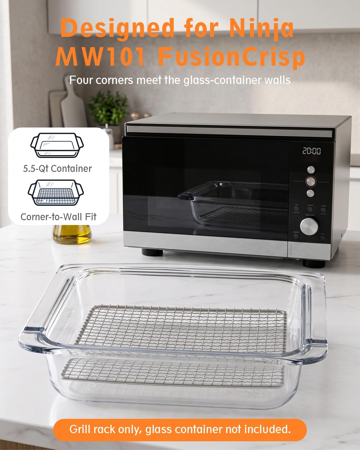 Stainless Steel Rack for Ninja MW101 FusionCrisp Microwave Air Fryer