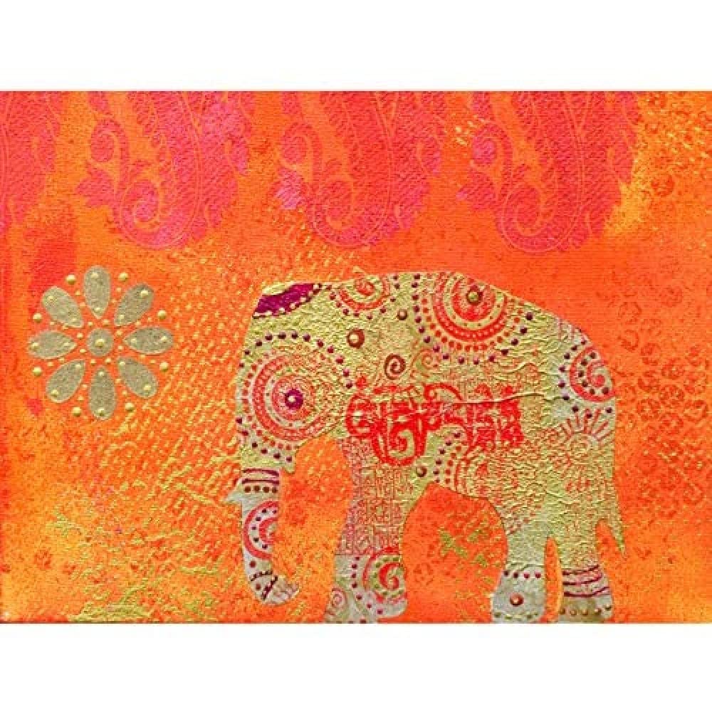 Wee Blue Coo Indian Elephant Texture Unframed Art Print Poster Wall Decor 12X16 Inch