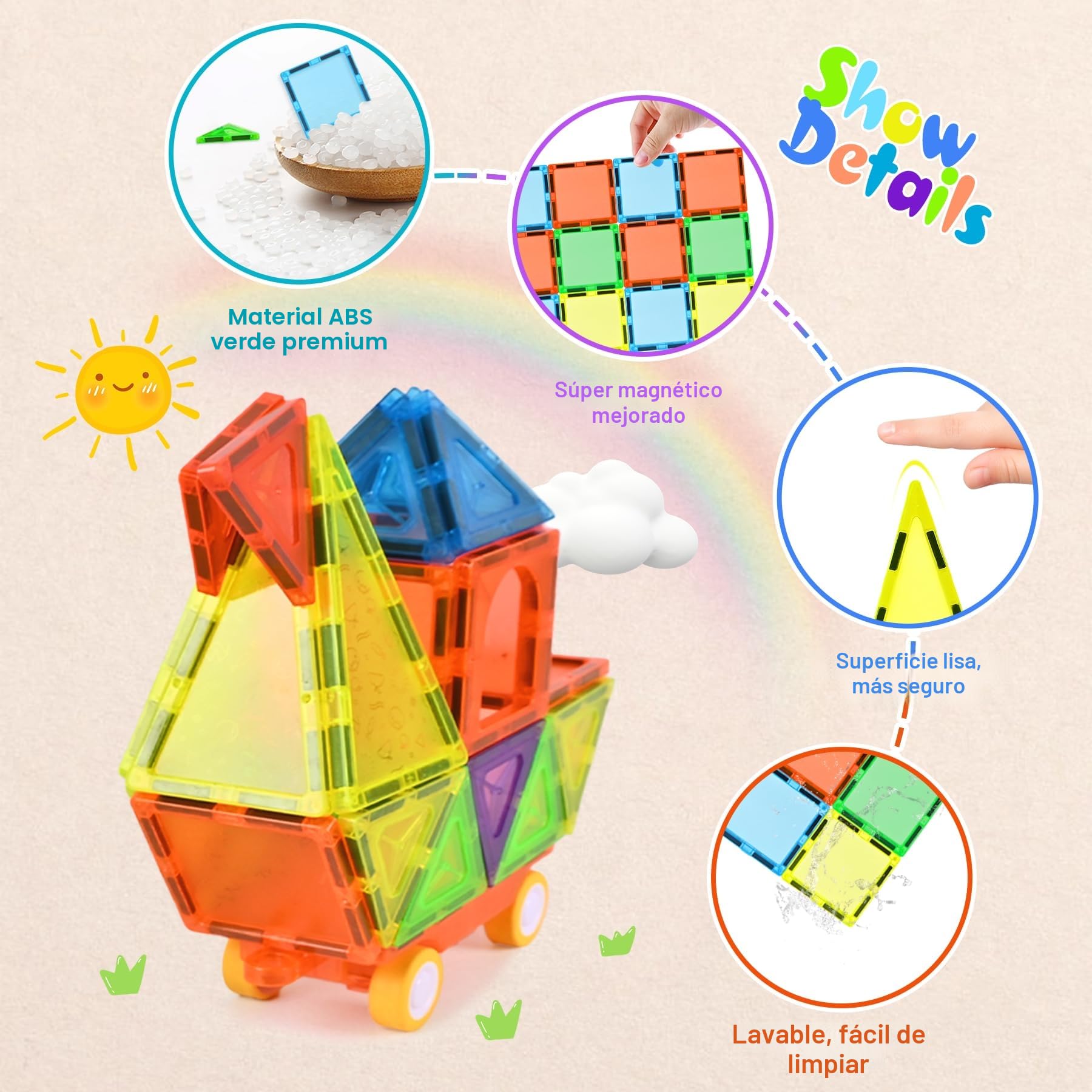 Bloques Magnéticos de Construcción 122 Piezas Piezas Magneticas Niños