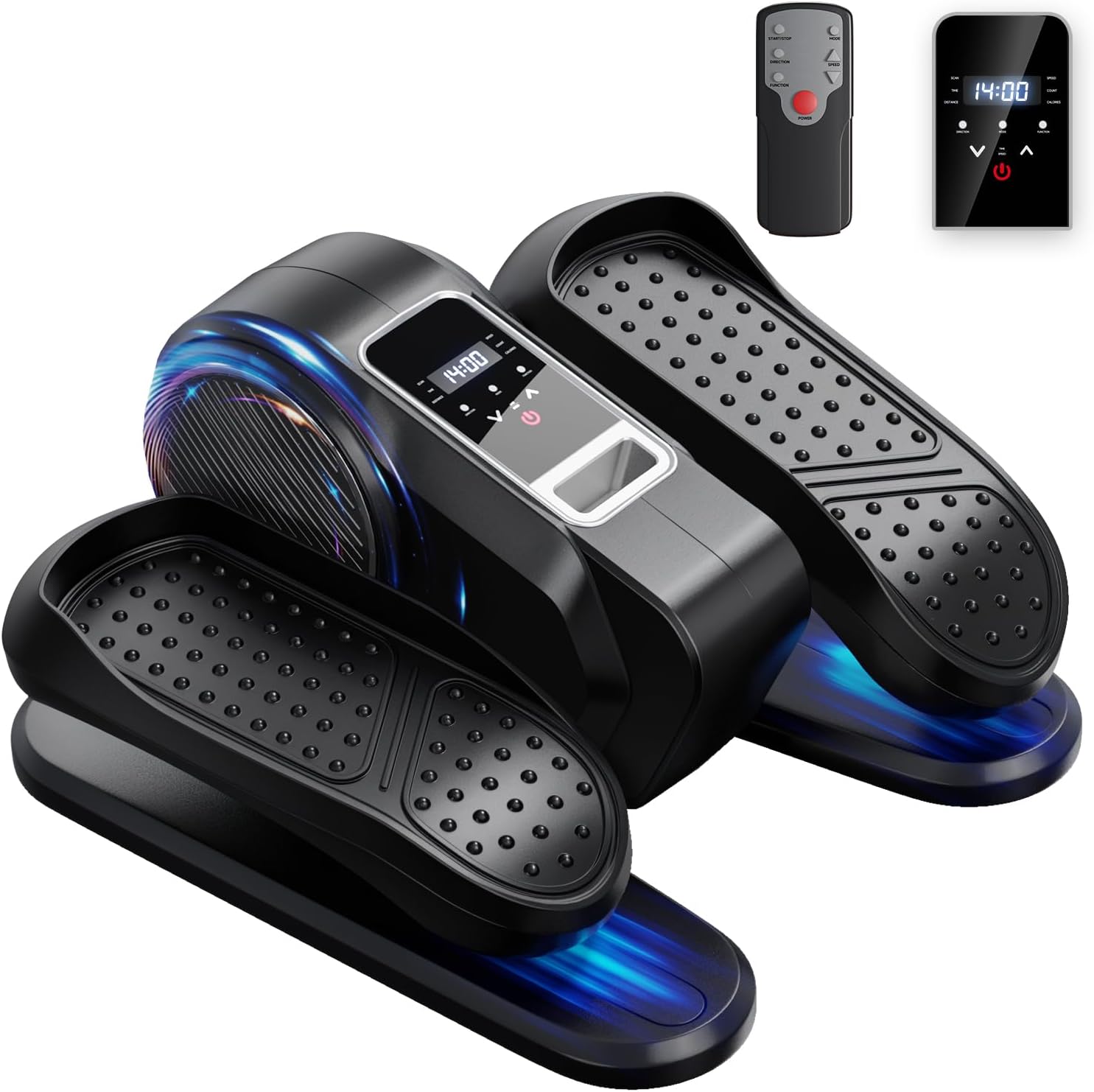 Foot Exerciser, Electric Pedal Exerciser, LCD Display & 12 Adjustable Speed Foot Pedal Exercise Machine, Portable & Quiet Exercise Equipment for Seniors, Mini Under Desk Pedal Exerciser black