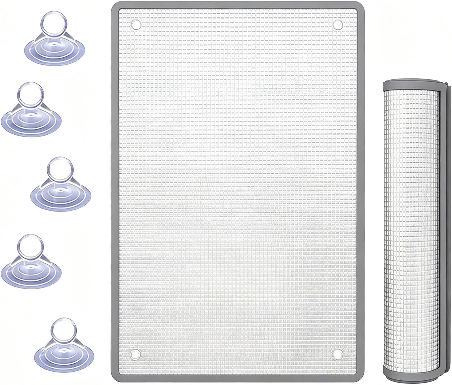 Heat Control Reusable Aluminum Foil Window Film With Suction Cups Anti UV Reflective Privacy Cover(Gray,60x140cm)