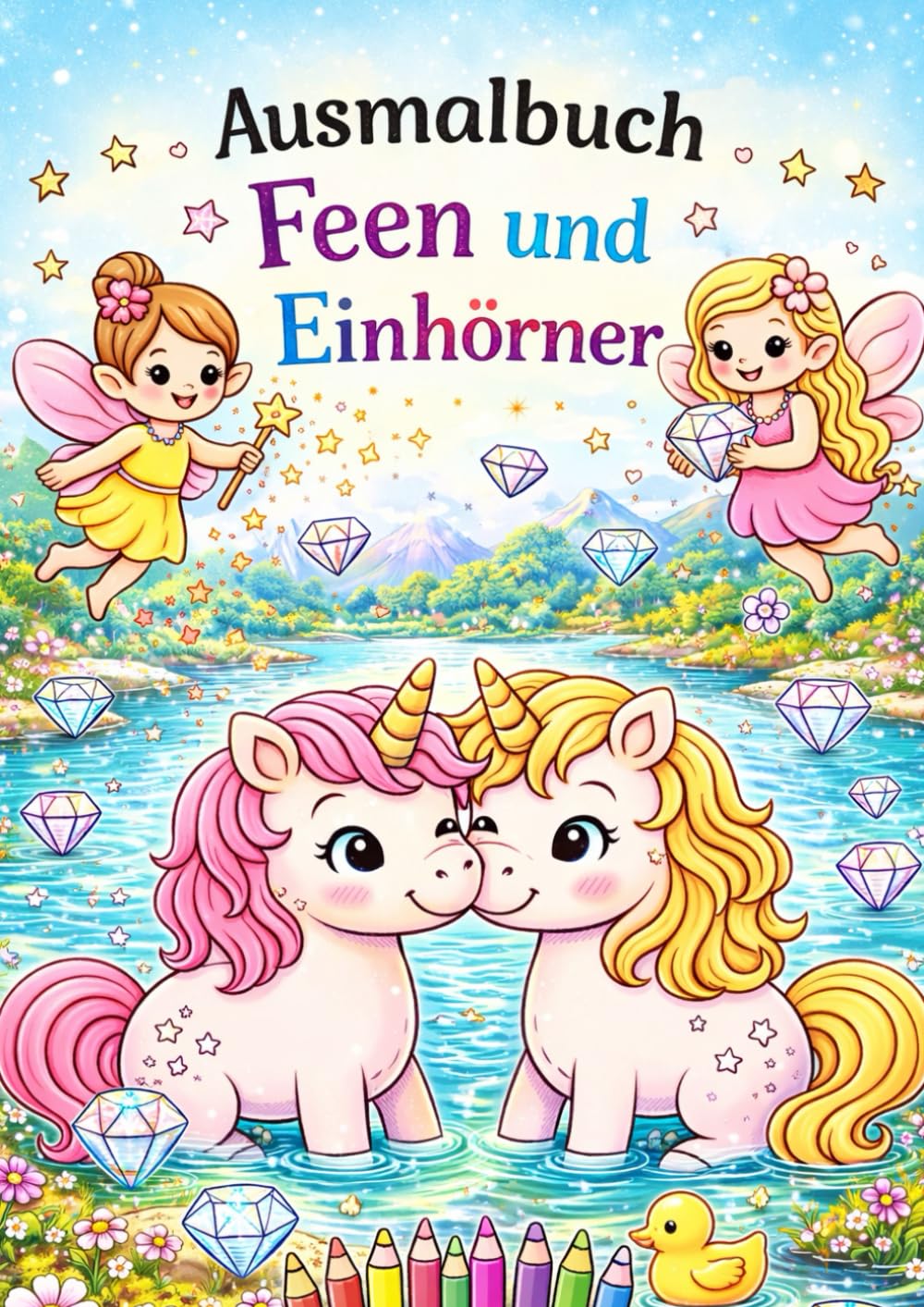 Feen - & Einhorn - Ausmalbuch: Ausmalbuch für Kinder ab 4 Jahren – mit Feen, Einhörnern, Rätseln und Mitmachseiten