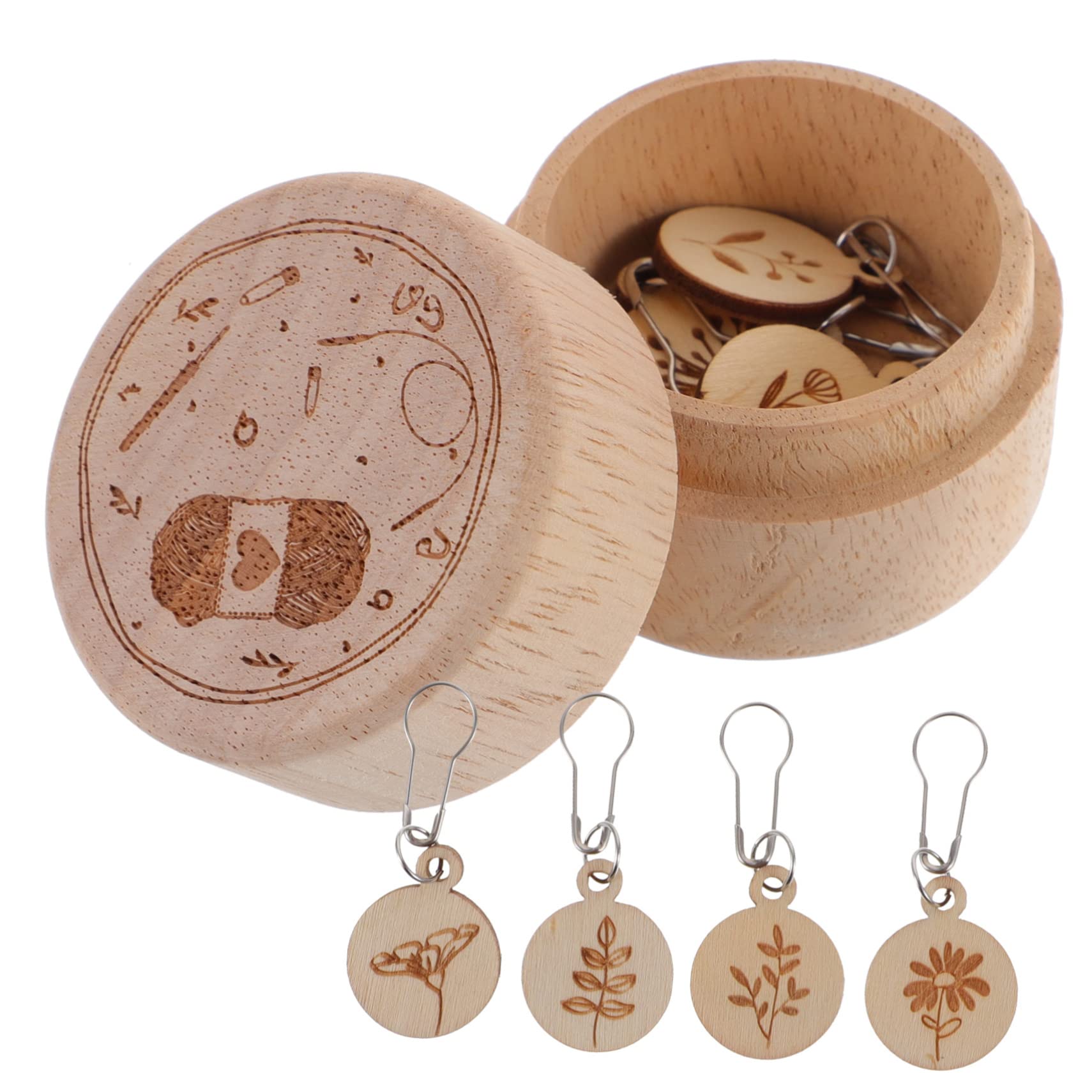 SEWACC 4juegos Marcadores De Punto Madera Para Crochet De Caja Accesorios De Costura Para Tejer y Bordar Para Errores y Seguimiento De Proyectos