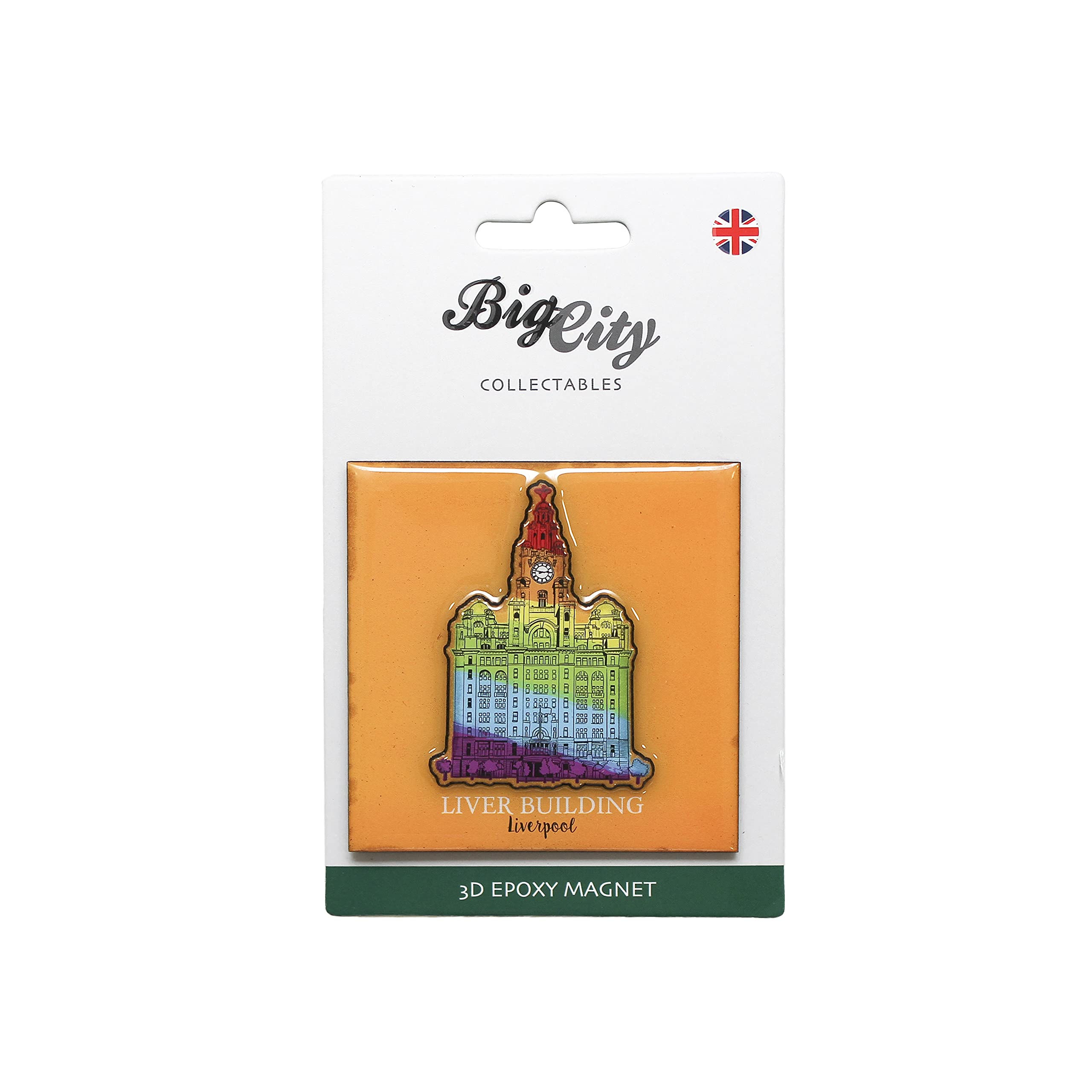 Big City 3D Epoxy Fridge Magnet Manchester Bee Liverpool Birmingham Newcastle Skyline Liver Bird (Liver Building 3D Epoxy)