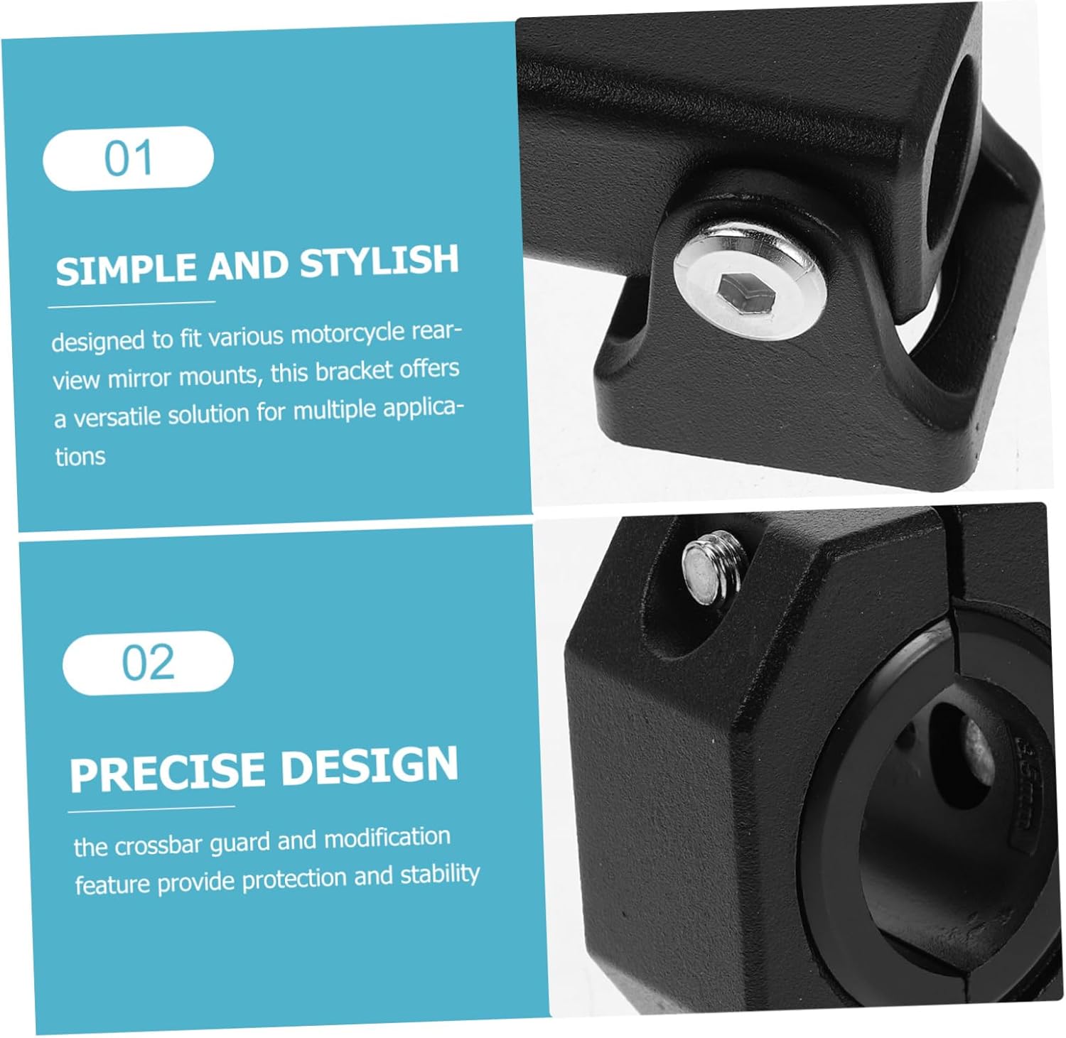 2pcs Motorcycle Mirror Mount Light Clamp Extension for Scooter Fog Light Spotlights