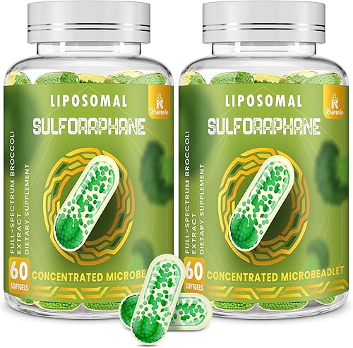 Miniatura 9 de Sulforafano liposomal de 800 mg, potente suministro dual para máxima absorción y potencia, extracto de brócoli de espectro completo, antioxidante y
