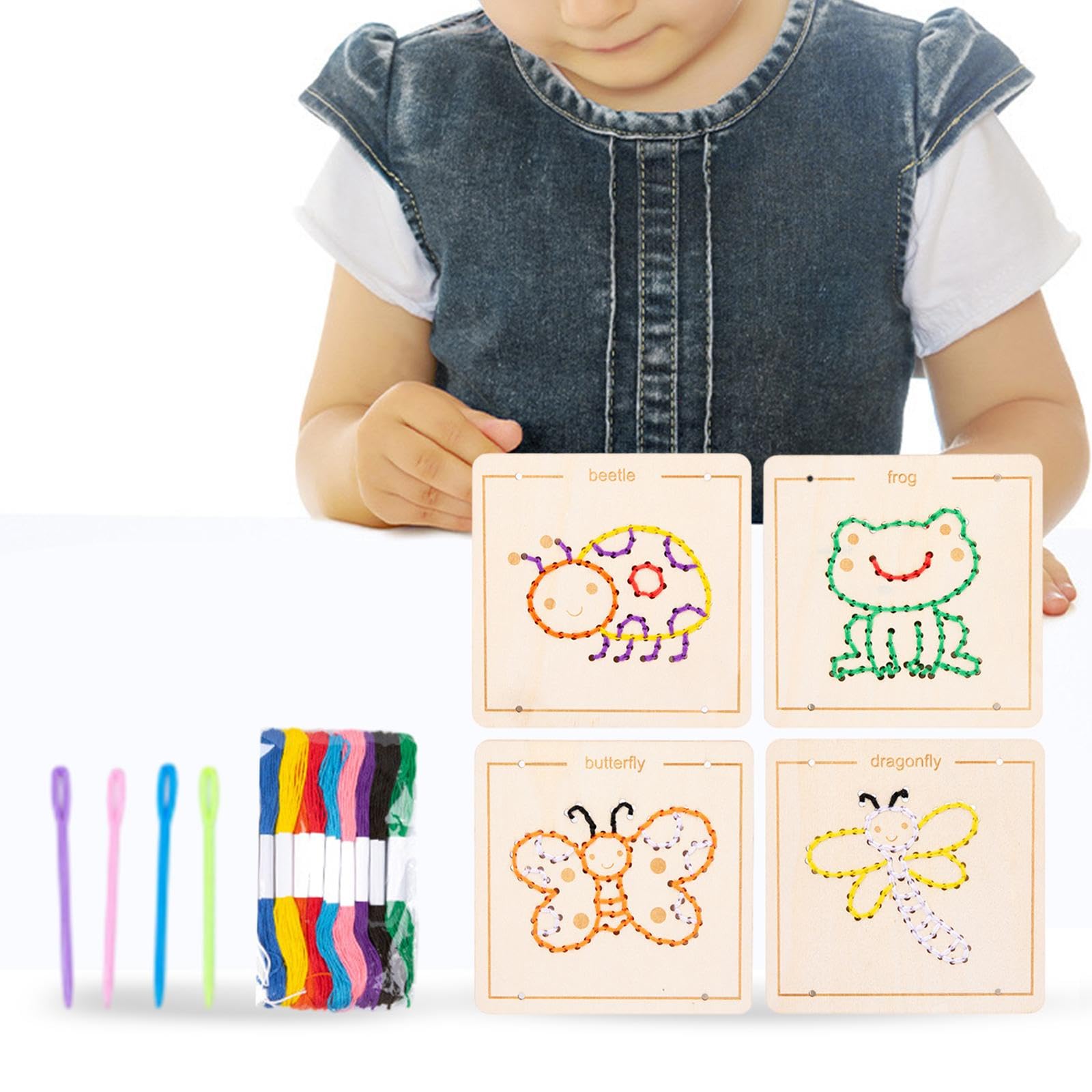 Amazon | Shamiina 木製レース刺繍ボードゲーム 糸通し