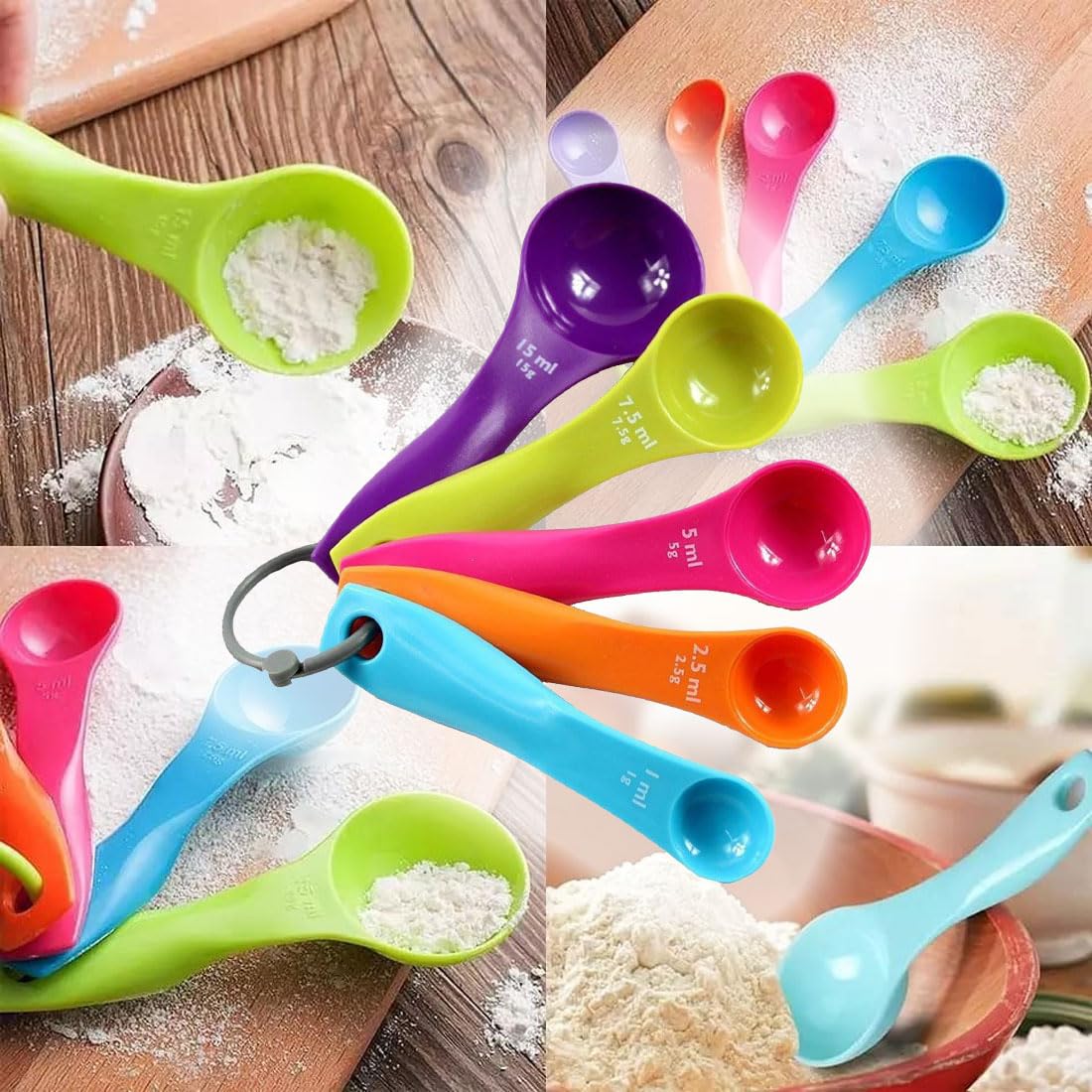 Set 5 Cucchiai Dosatori In Plastica | Misurini Da Cucina 3.8x9.8 Cm | Per Caffè, Dolci E Spezie | Utensili Pratici E Leggeri