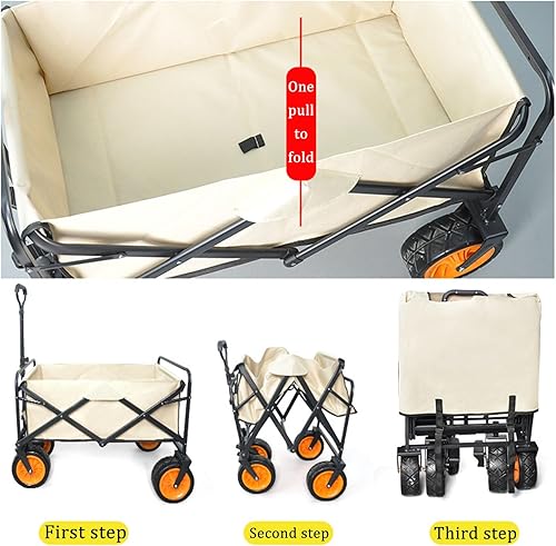 Miniatura 4 de Bgarden Carts,Collapsible Wagon,Sports Outdoor Utility Wagon Folding Garden Wagon Sports Steel Frame Foldable Yard Car Universal Wheel with Brake