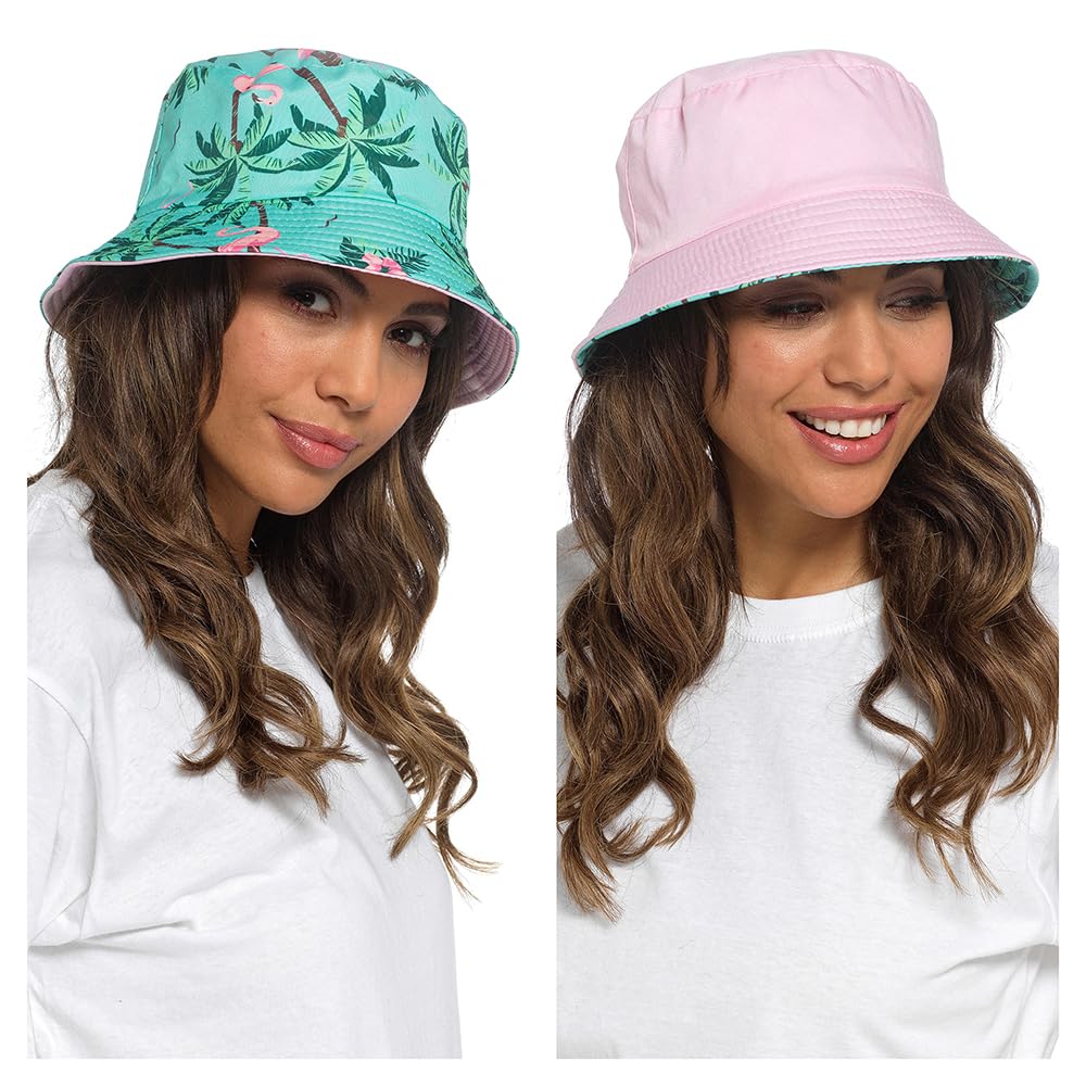 Undercover Women's Mint Flamingo Reversible Bucket Hat Gl1101 M/L