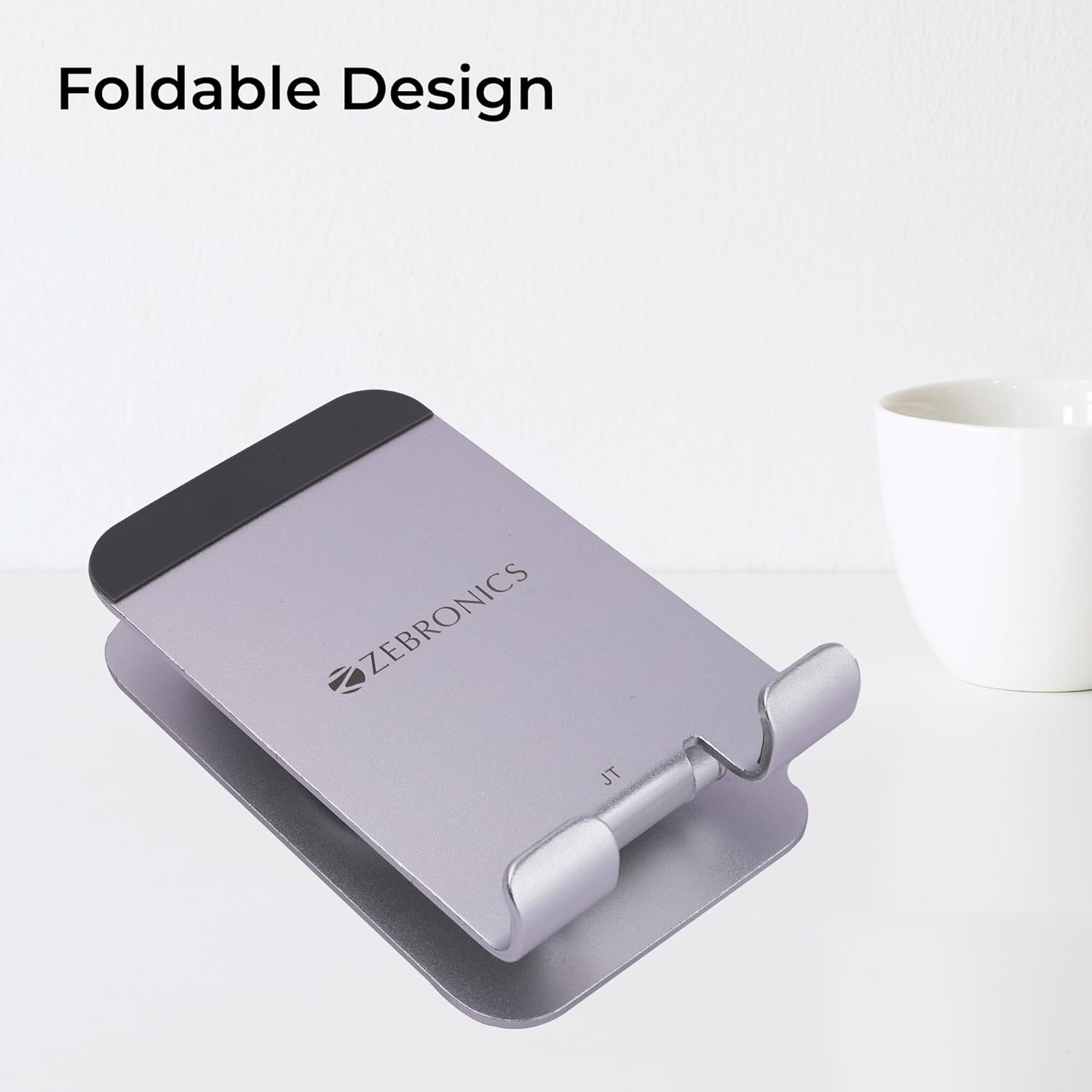 ZEBRONICS MTS150 Mobile Holder in its folded, compact state.