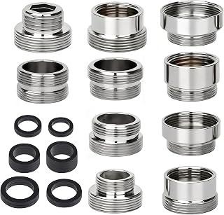 GETRICH 10 Piezas Adaptadores de Grifo, Adaptador Grifo con 20 Piezas Junta de Goma, Adaptador de Grifo Roscado para Manguera de Jardín, Filtro de Agua y Aireador de Cocina
