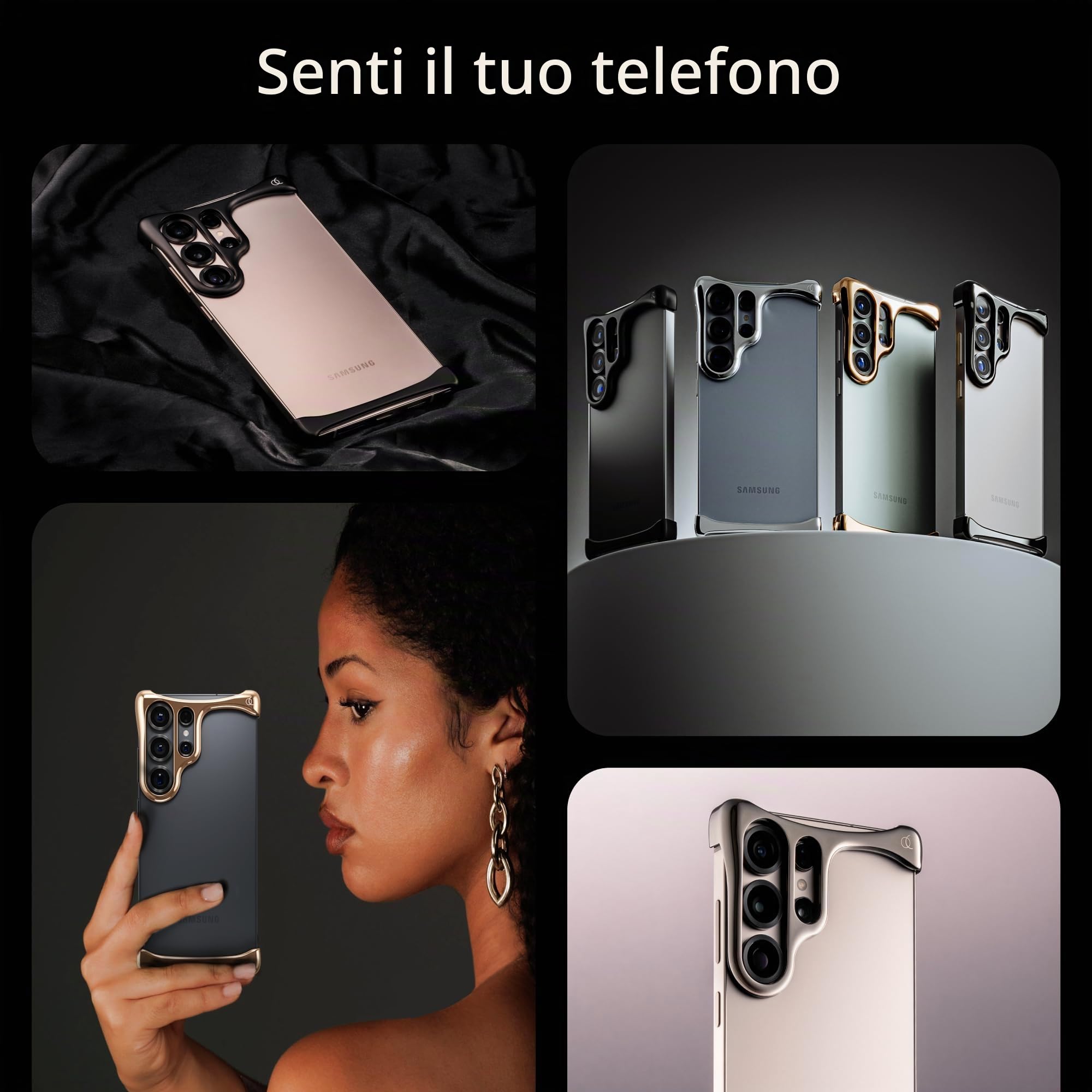 Arc Pulse Custodia Galaxy S25 Ultra (2025), Guscio in alluminio e inserti in elastomero, protezione minimalista antiurto, compatibile con modello 6.9”